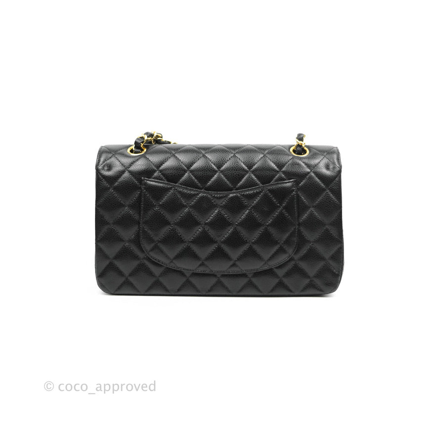Chanel Classic Double Flap M/L Black Caviar Gold Hardware