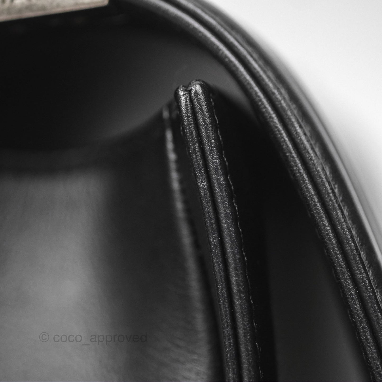 Chanel Small Boy Black Calfskin Ruthenium Hardware