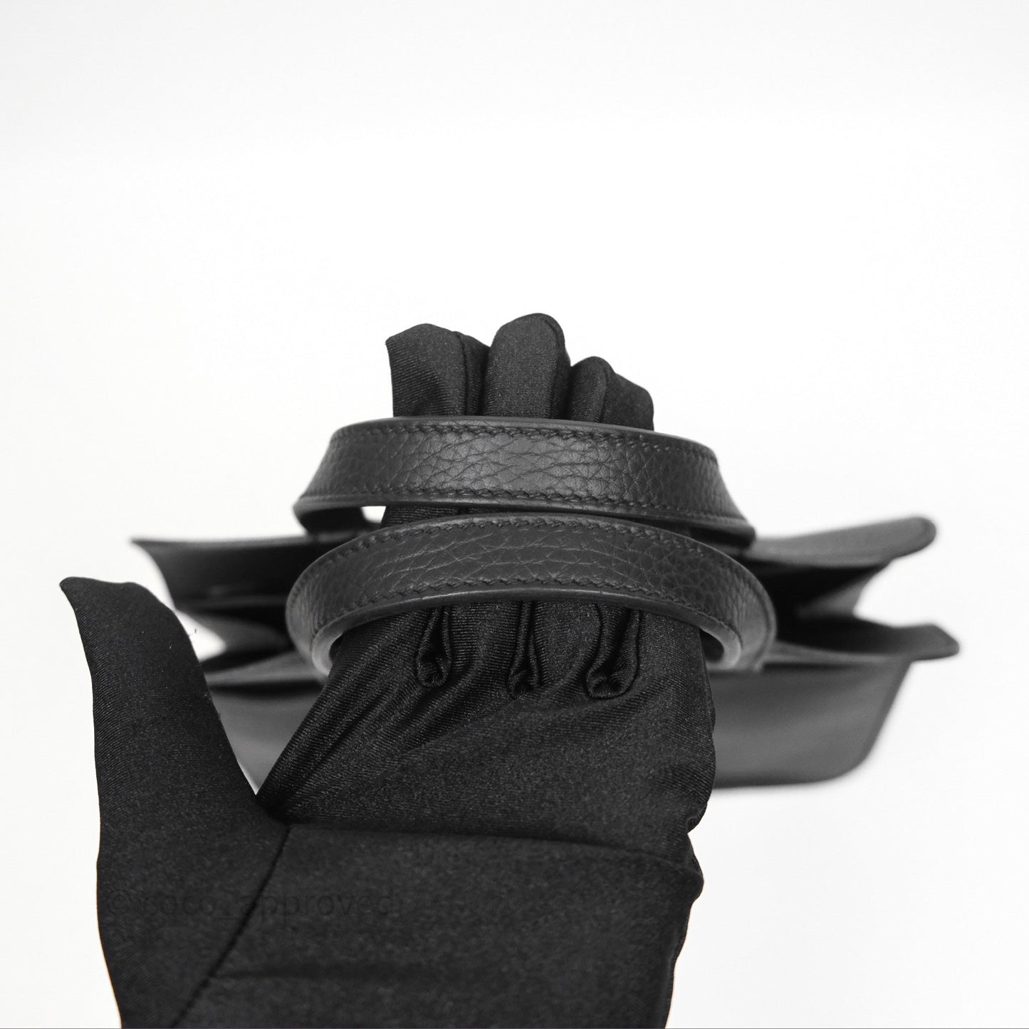 Hermès Halzan 25 Black Noir 89 Clemence Palladium Hardware