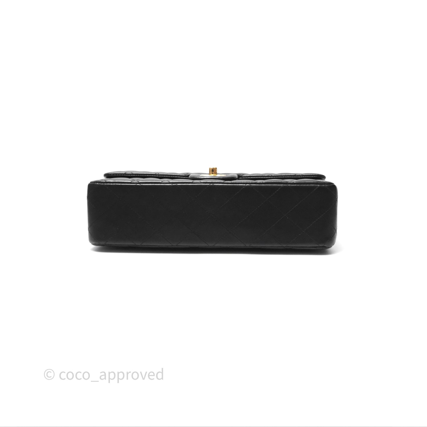 Chanel Classic M/L Medium Flap Quilted Black Lambskin Gold Hardware