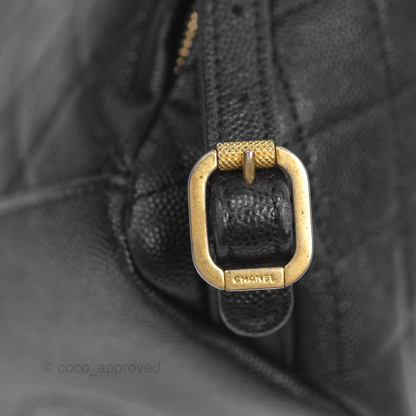 Chanel Small Quilted Filigree Backpack Black Caviar Aged Gold Hardware