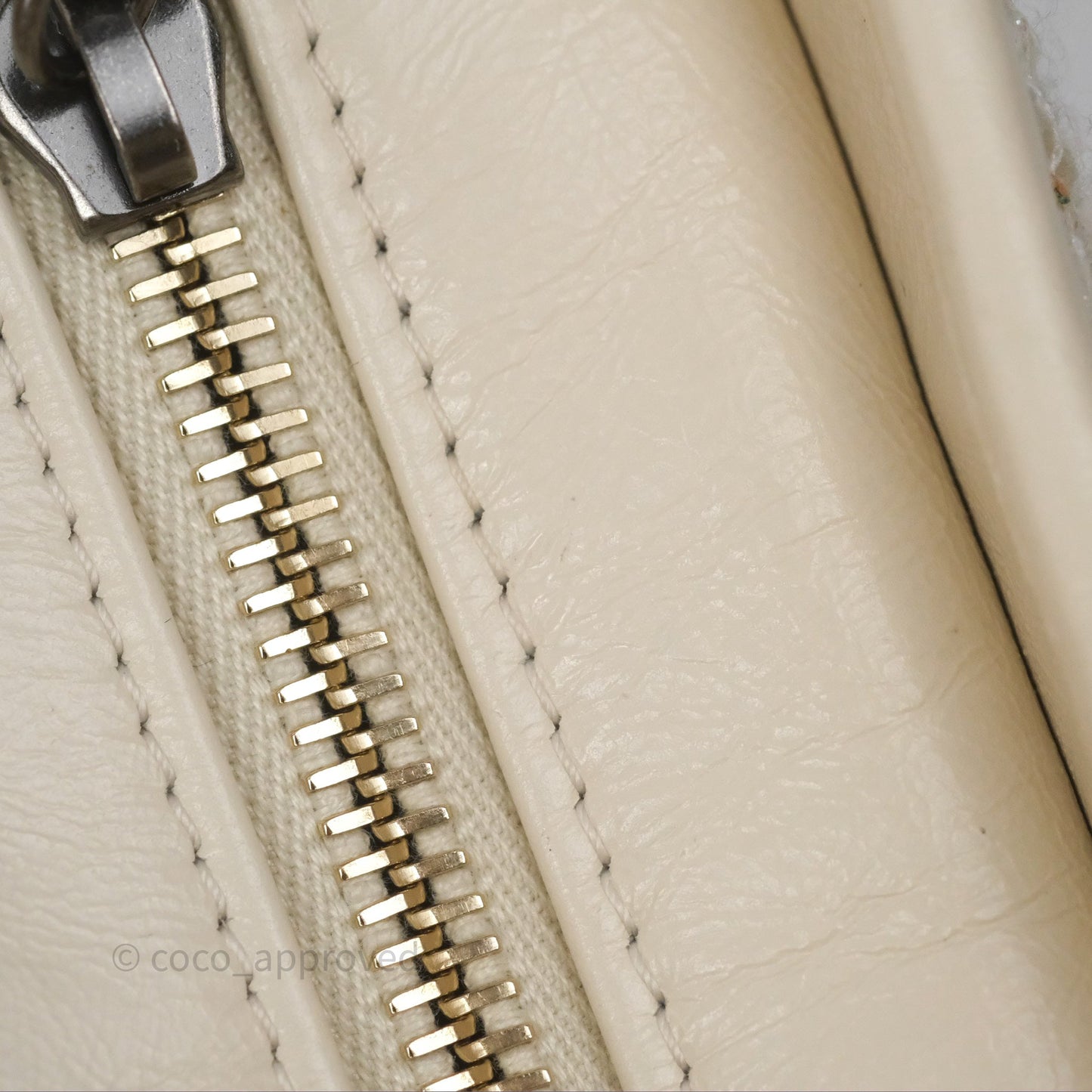 Chanel Small Gabrielle Hobo Quilted Ivory Tweed Aged Calfskin