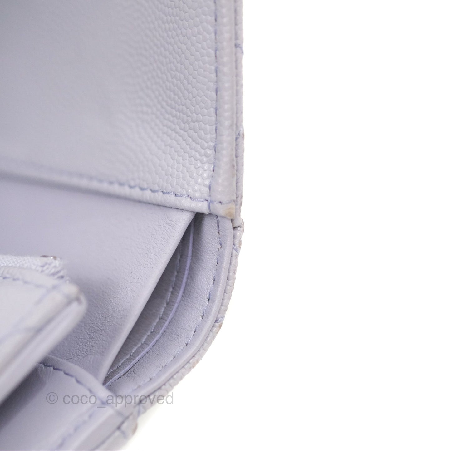 Chanel Classic Short Flap Wallet Lilac Caviar Silver Hardware