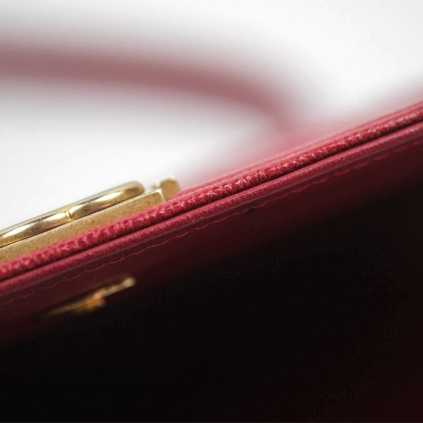 Chanel Quilted Boy Wallet on Chain WOC Red Caviar Aged Gold Hardware