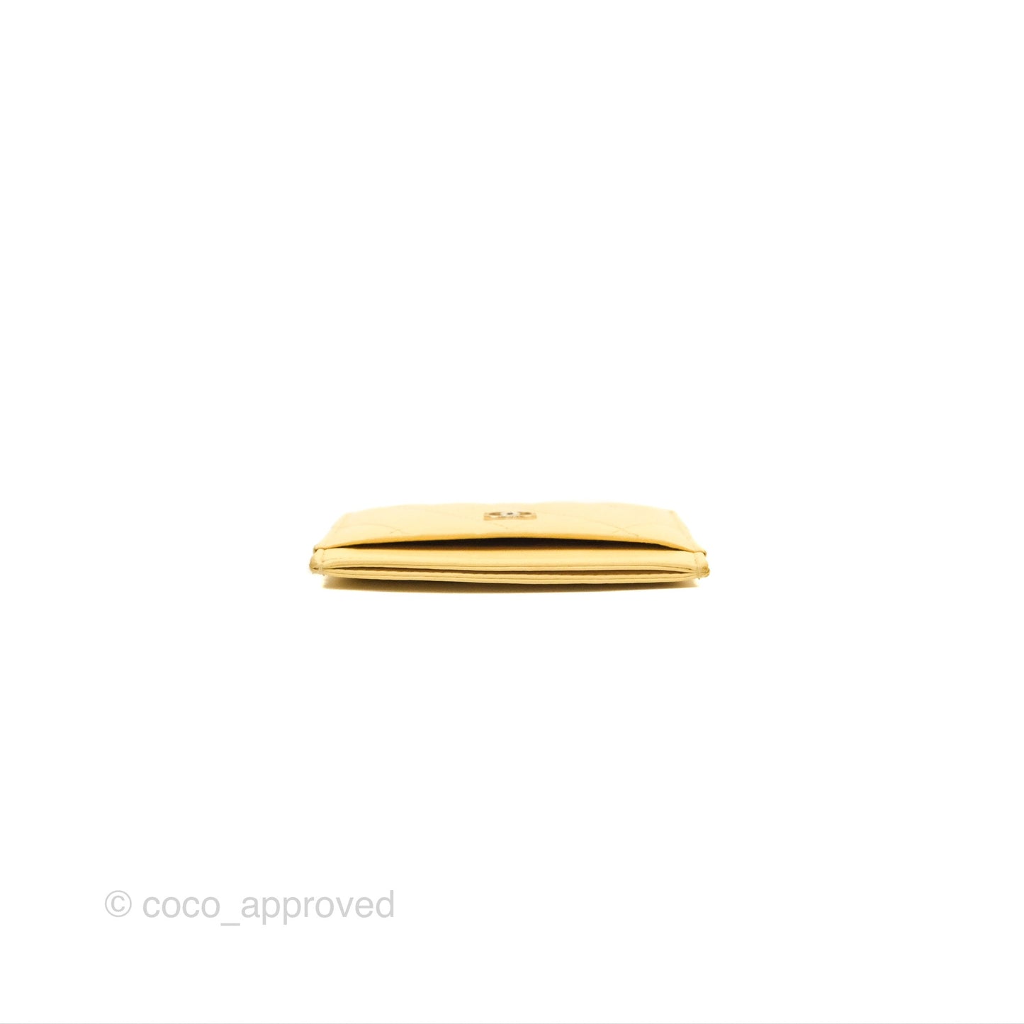 Chanel Classic Lambskin Flat Card Holder Yellow Gold Hardware