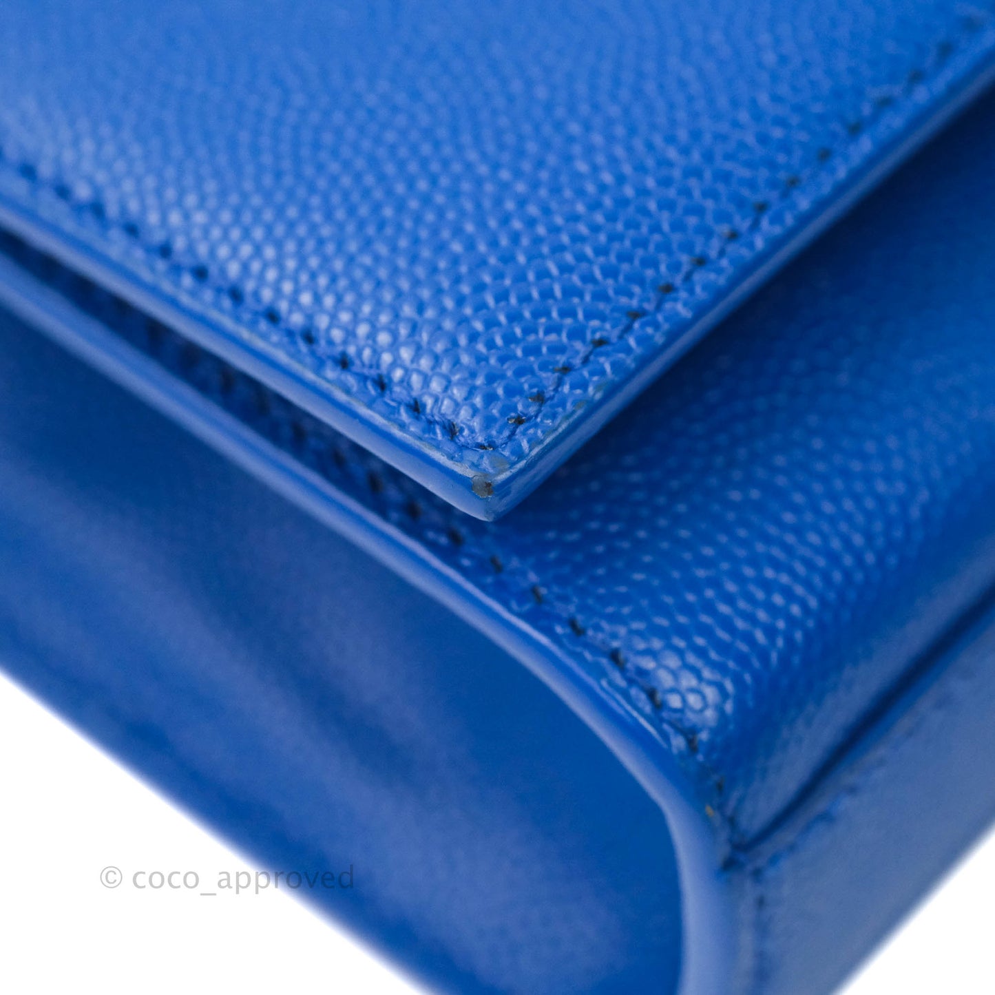 Saint Laurent Classic Kate Original Small Blue Grained Calfskin Gold Hardware