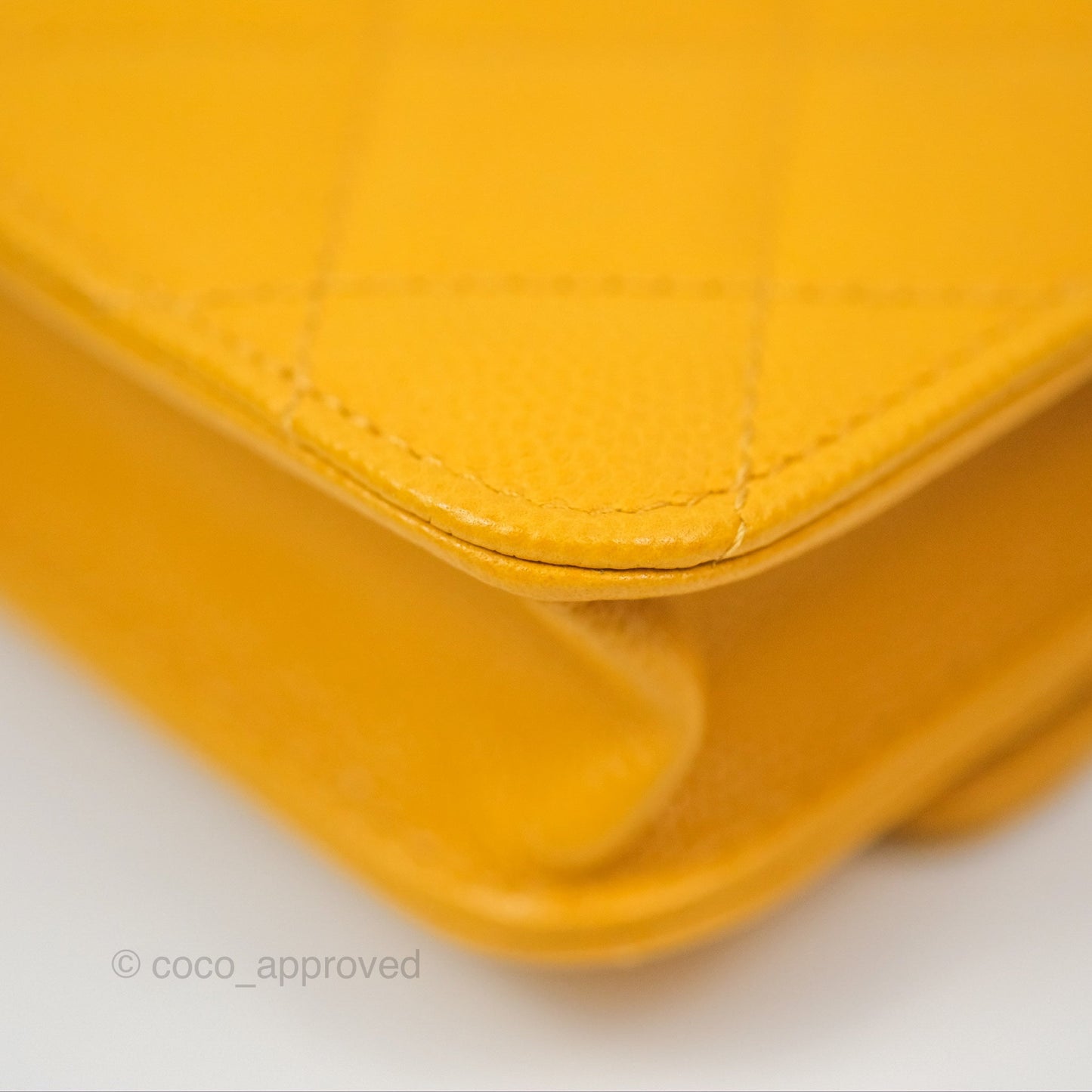 Chanel Mini Wallet With Chain Yellow Caviar Gold Hardware