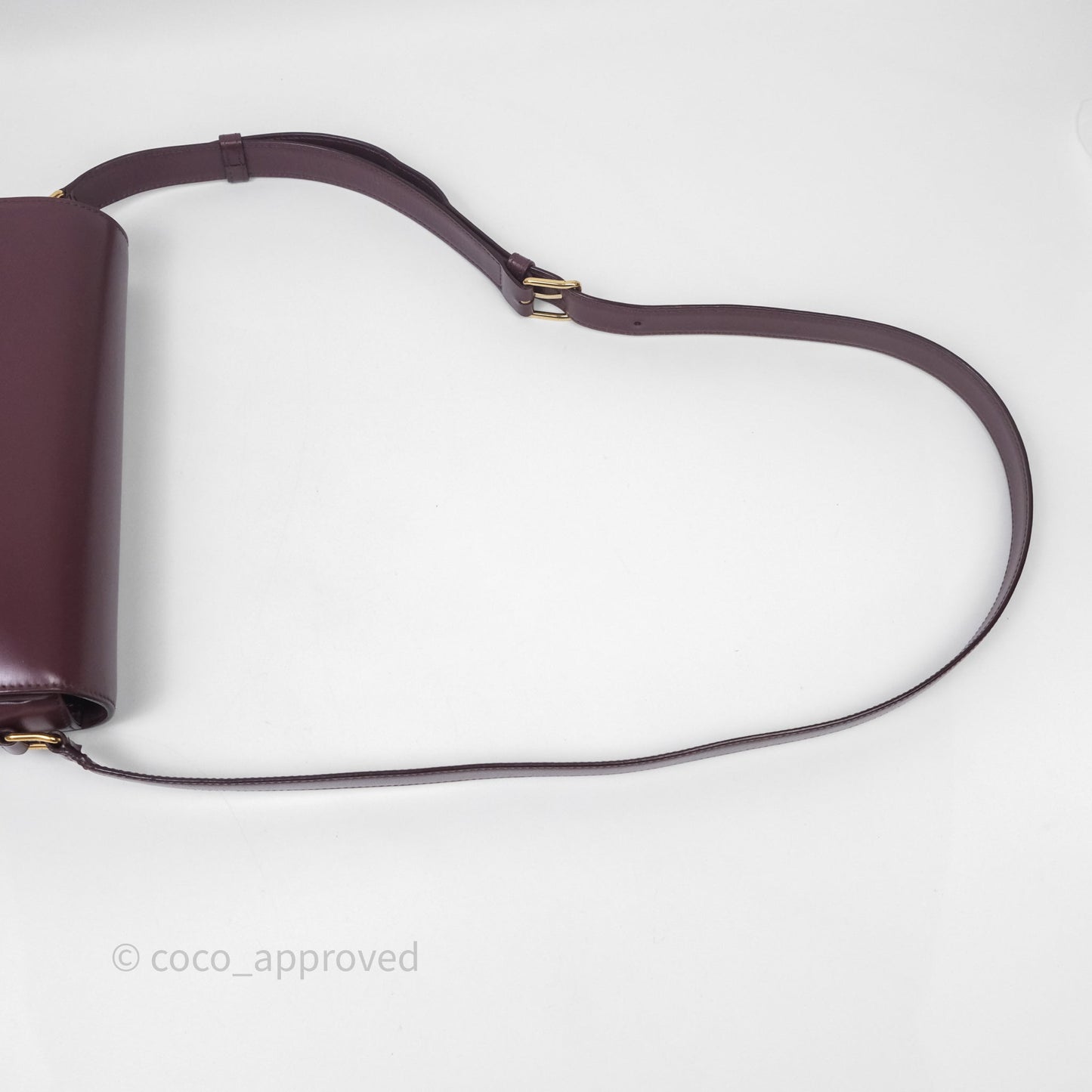 Celine Medium Triomphe Acai Burgundy Shiny Calfskin Gold Hardware