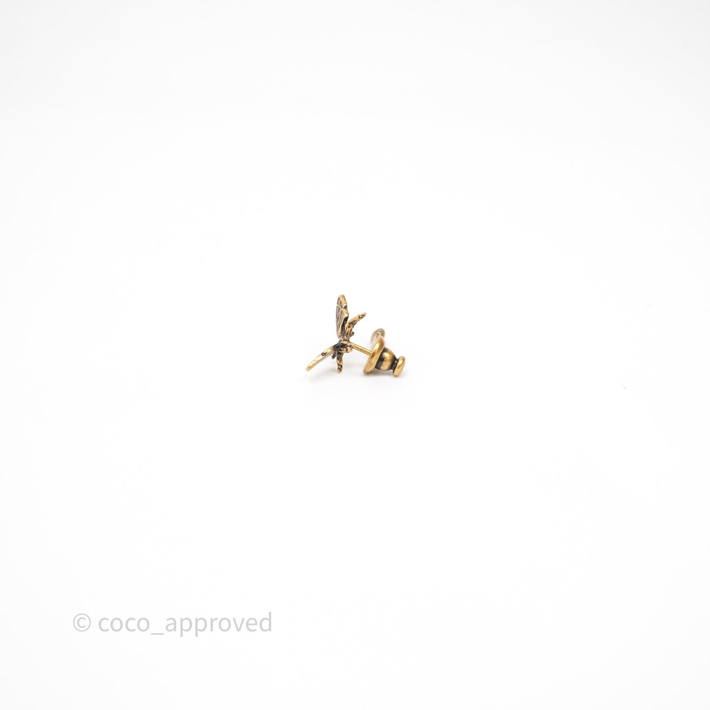 Christian Dior J'Adior Bee Earrings Aged Gold Tone