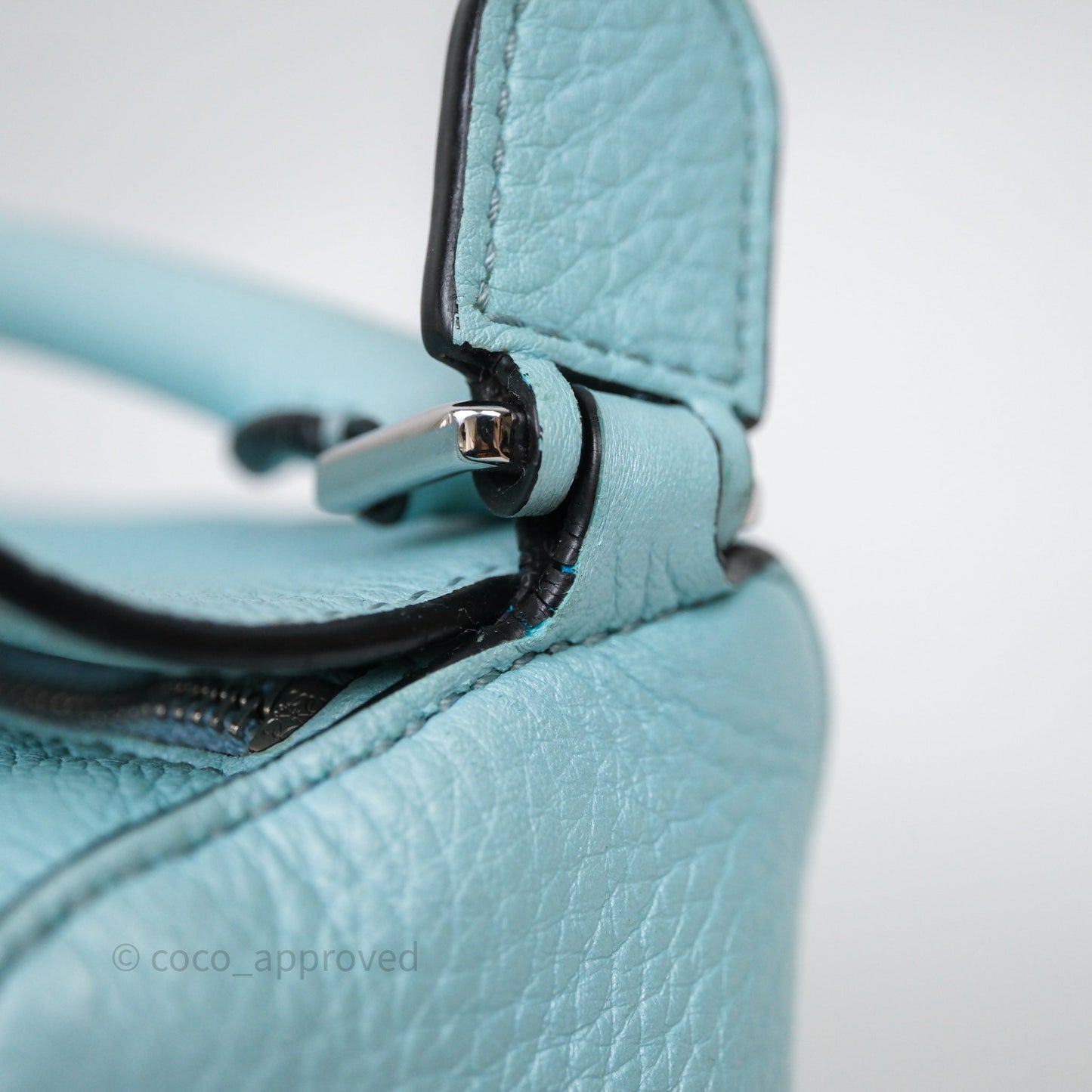 Loewe Mini Puzzle Bag Light Blue Calfskin Silver Hardware