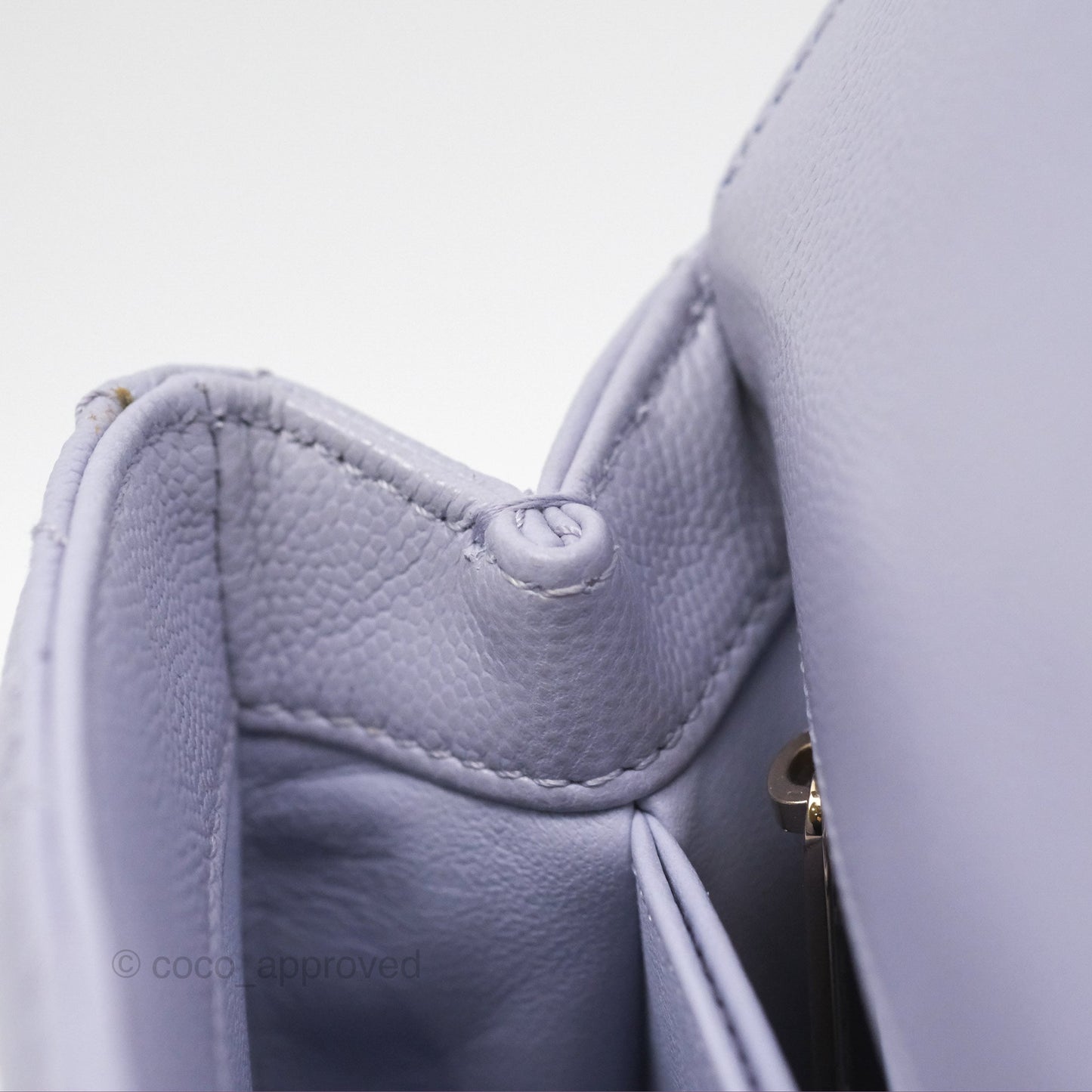 Chanel Mini Coco Handle Lilac Caviar Gold Hardware