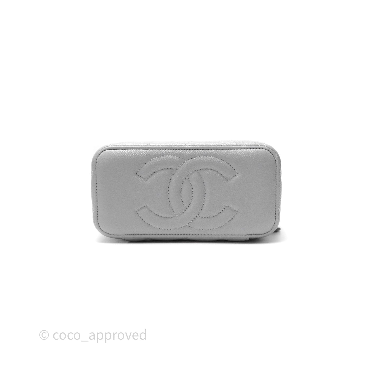 Chanel Vanity with Heart Adjustable Chain Grey Caviar Aged Gold Hardware