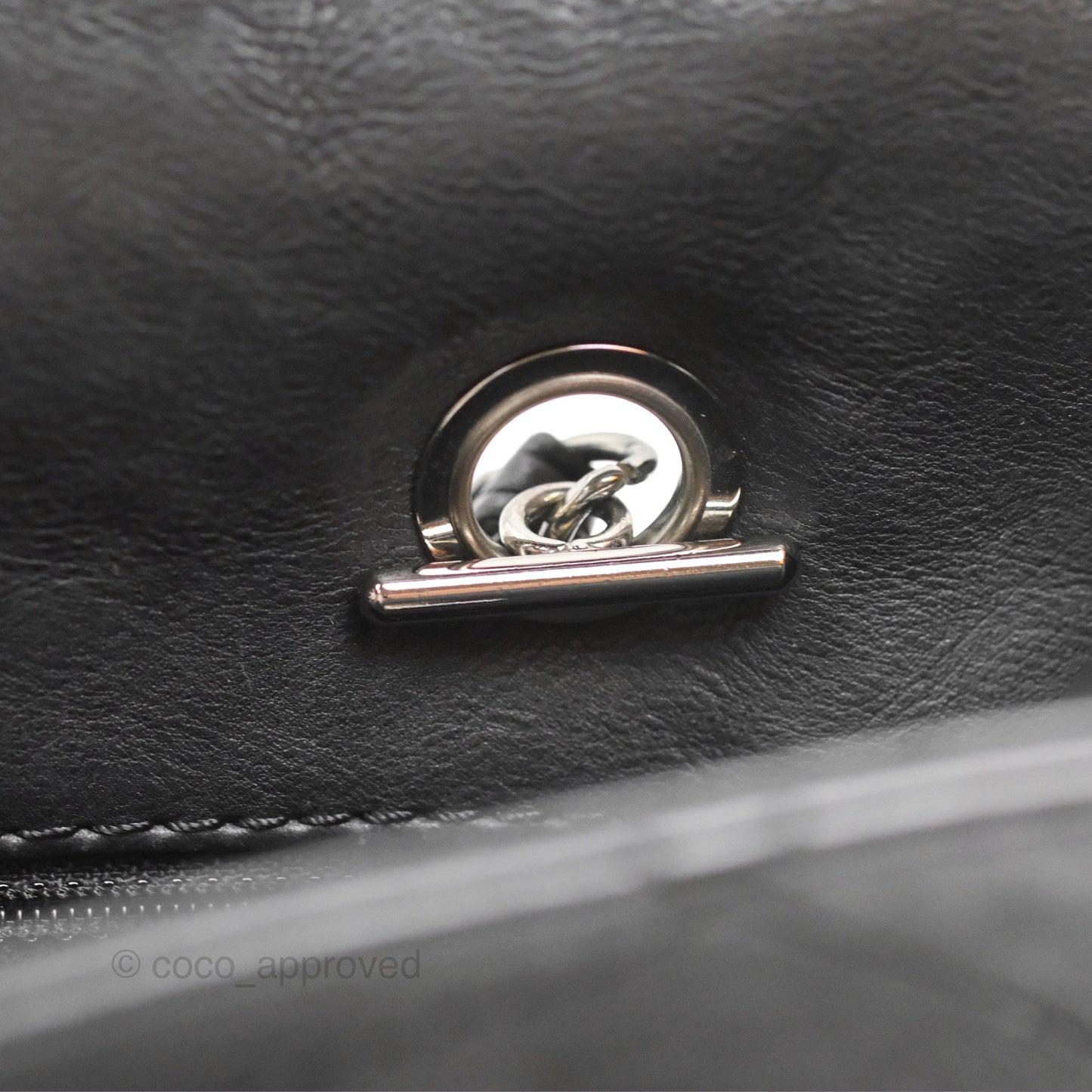 Chanel Large Hamptons Shopping Tote Black Washed Calfskin