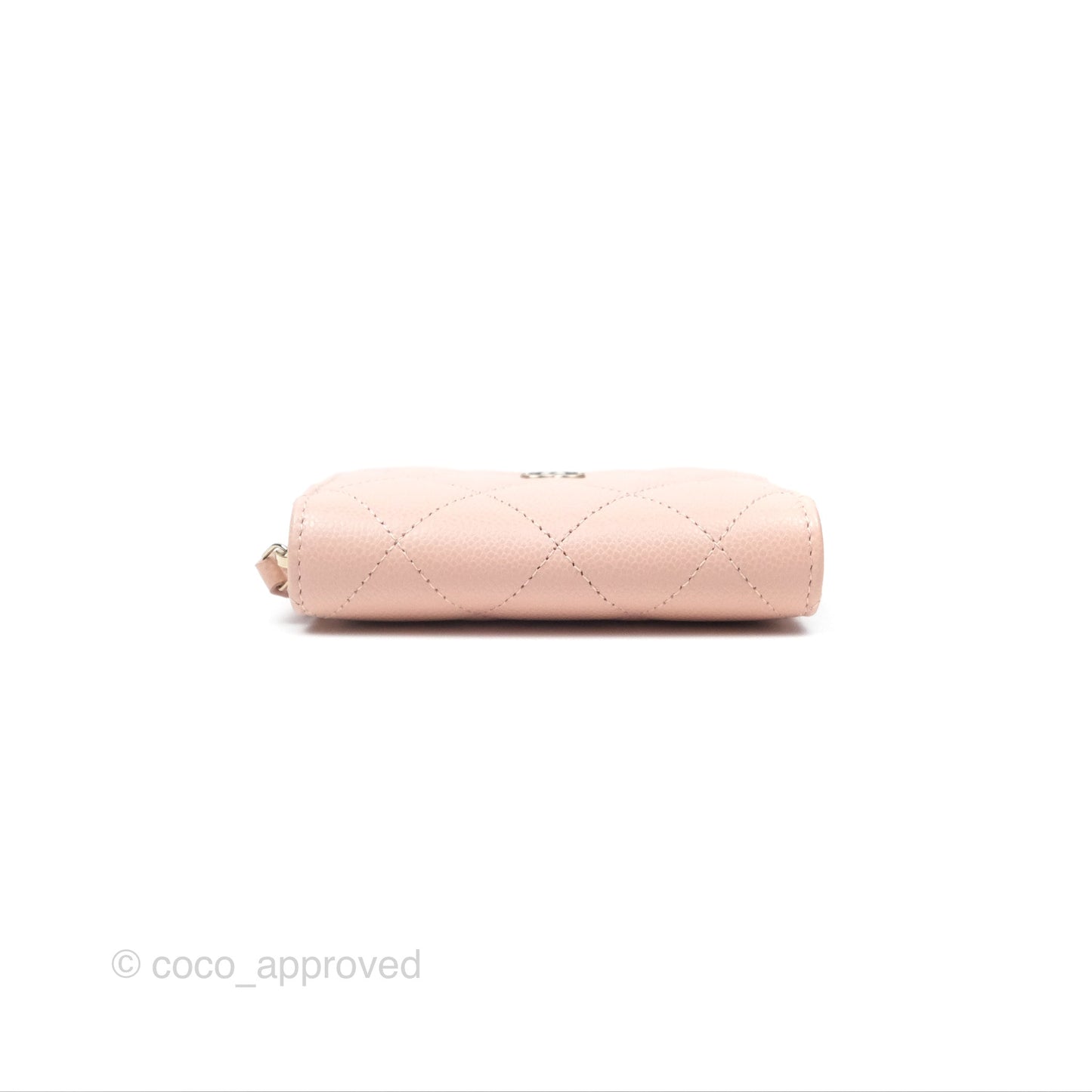 Chanel Classic Zipped Coin Purse Pink Caviar Gold Hardware
