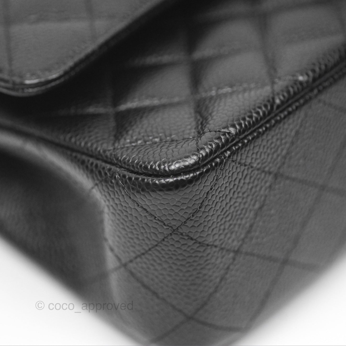Chanel Classic M/L Medium Flap Quilted Black Caviar Silver Hardware