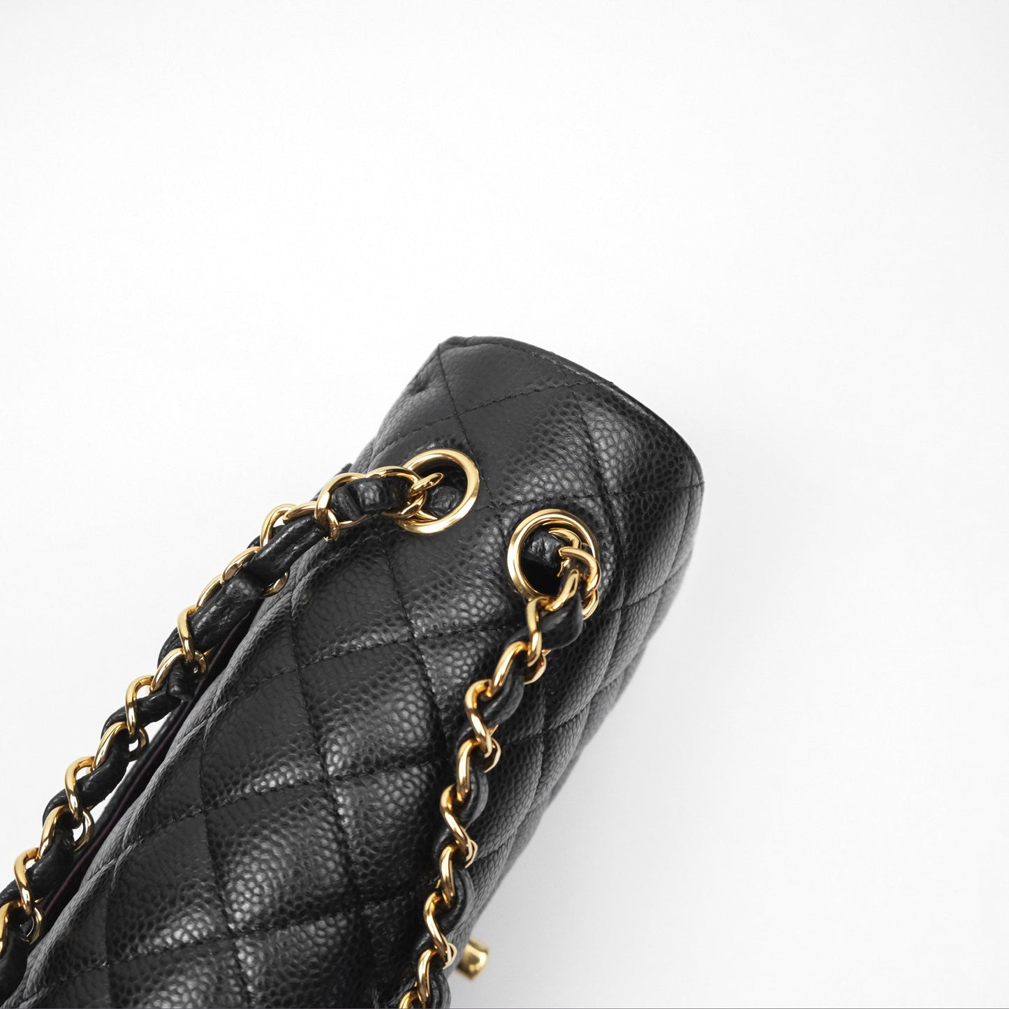 Chanel Small S/M Classic Flap Quilted Black Caviar Gold Hardware