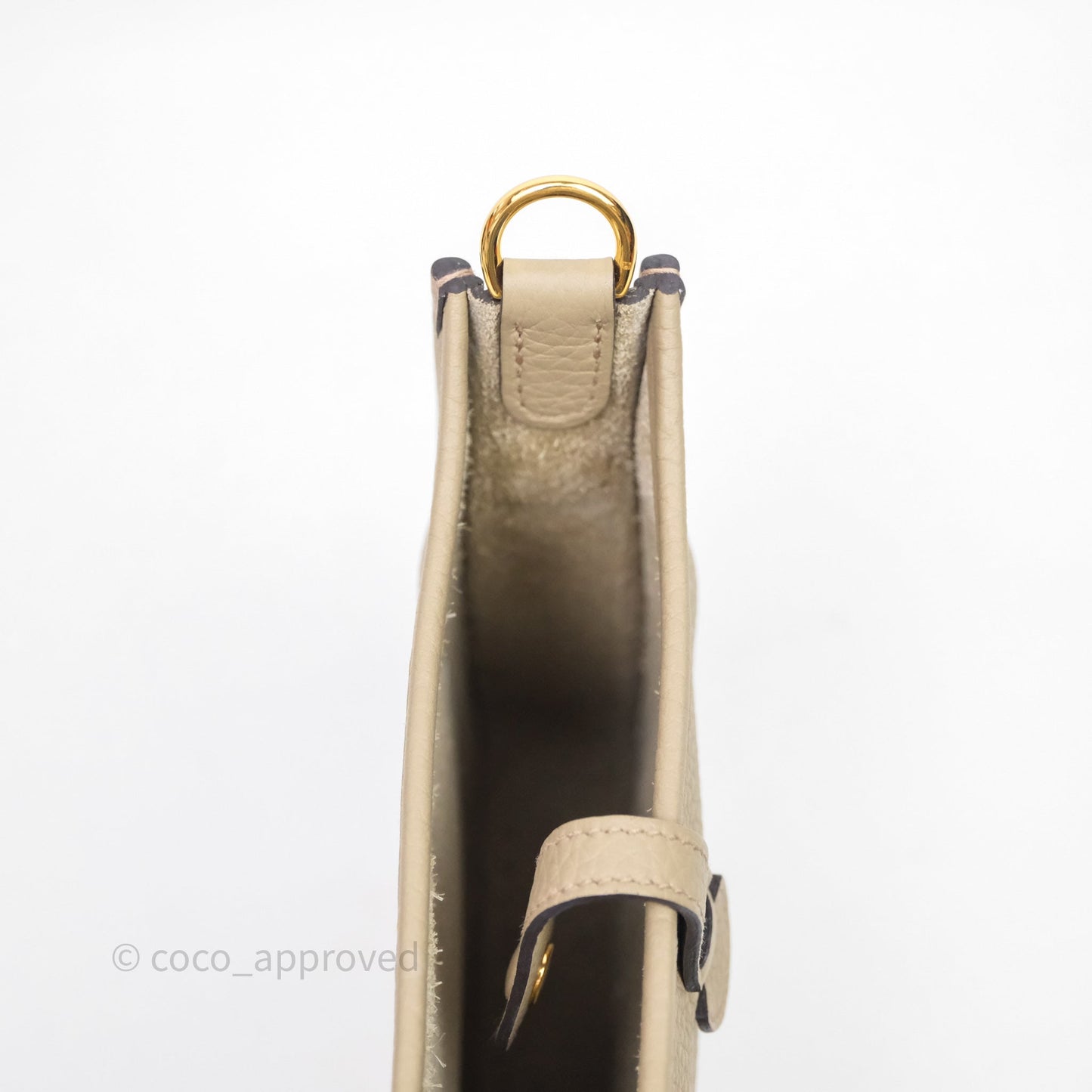 Hermès Mini Evelyne 16 Beige Marfa 8Q Clemence Gold Hardware