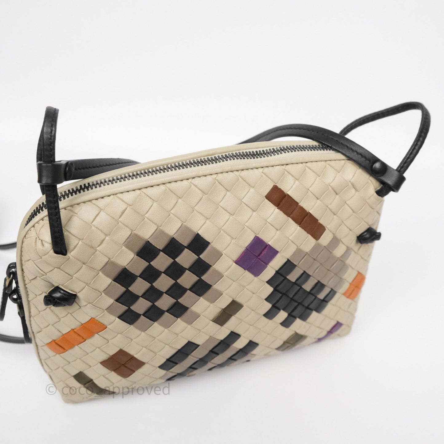 Bottega Veneta Nodini Crossbody Bag Cement Abstract Nappa Intrecciato
