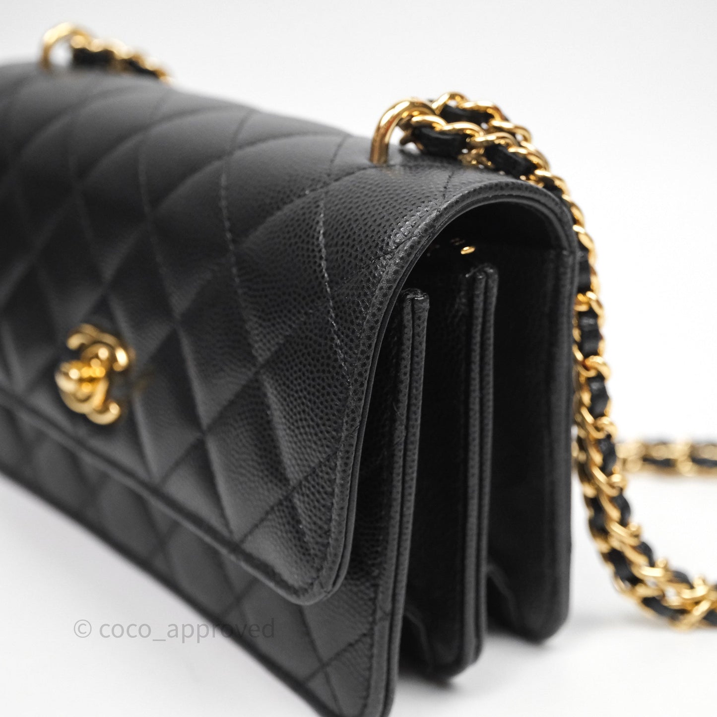 Chanel WOC Bag Charm Black Caviar Gold Hardware