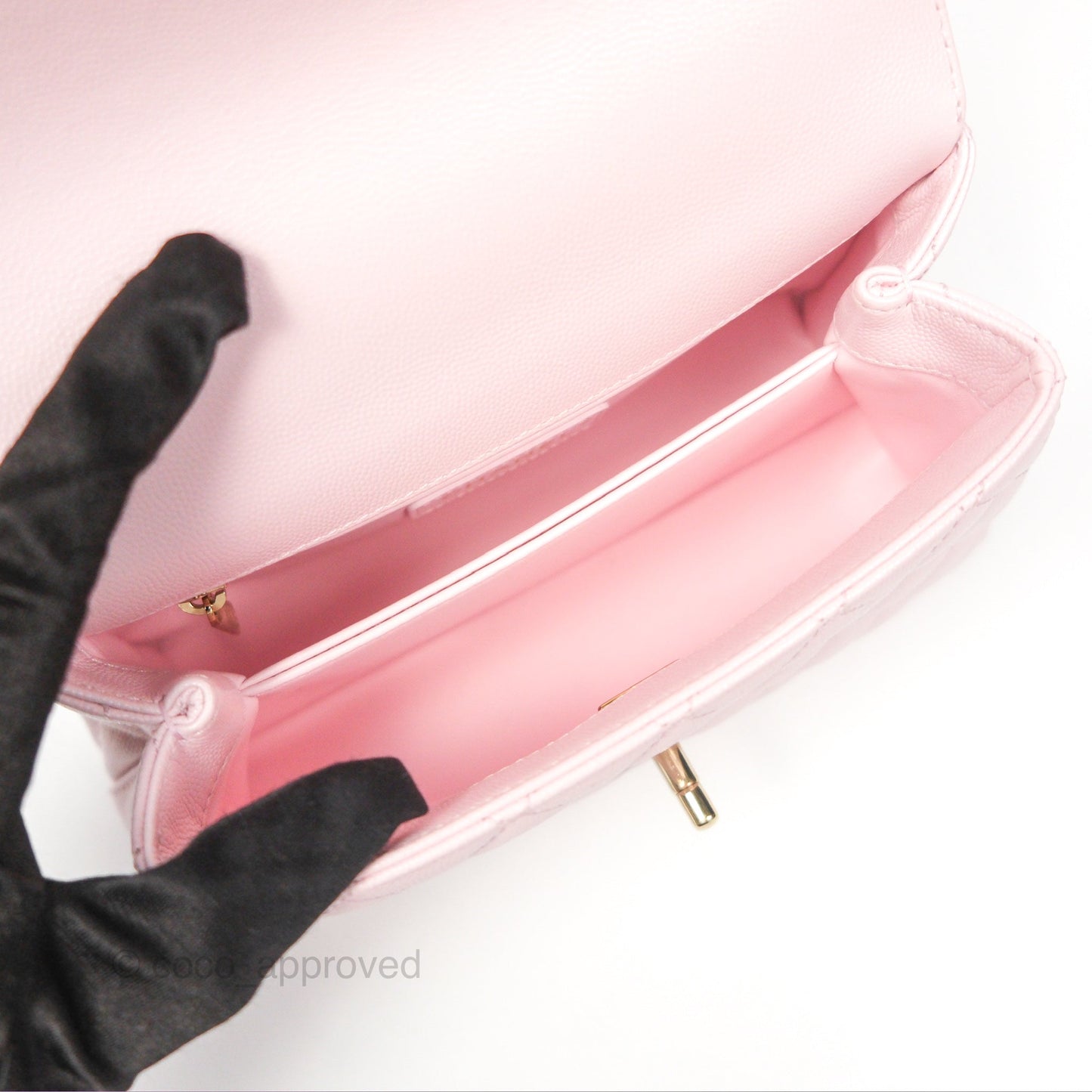 Chanel Small Coco Handle Light Pink Caviar Gold Hardware