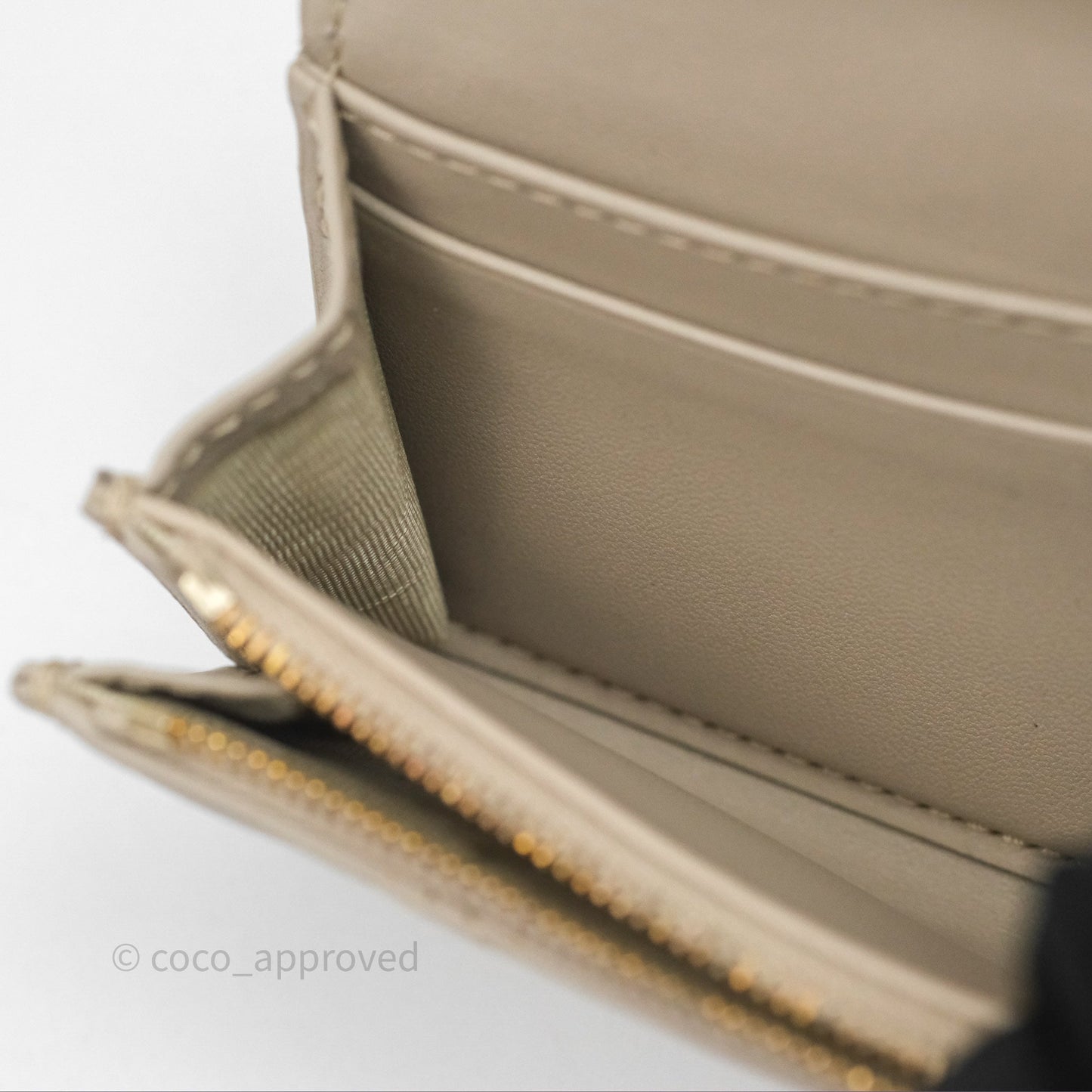 Christian Dior My Dior Glycine Wallet Powder Beige Cannage Lambskin