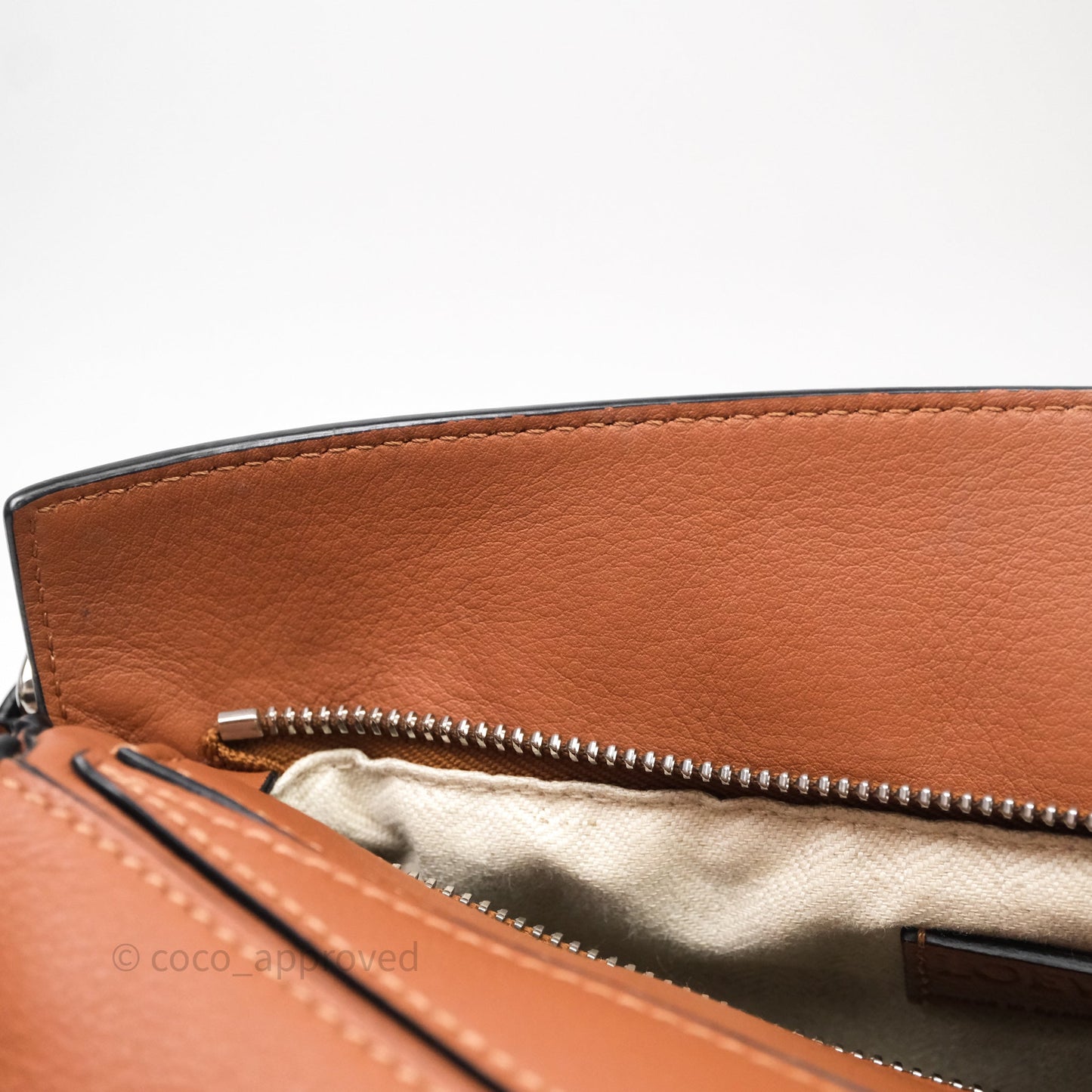 Loewe Small Puzzle Bag Tan Calfskin Gold Hardware
