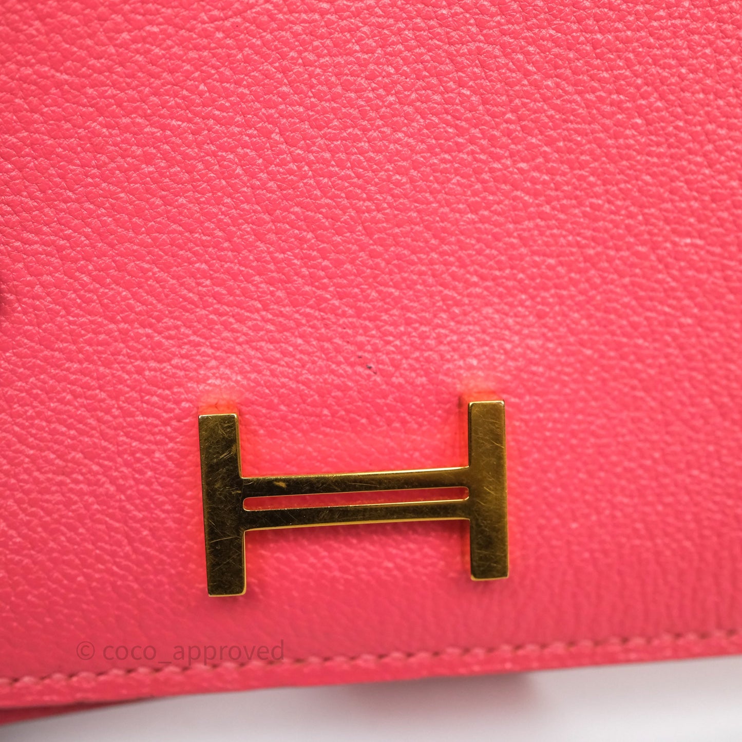 Hermès Bearn Mini Wallet Rose Lipstick U5 Chevre Mysore Gold Hardware