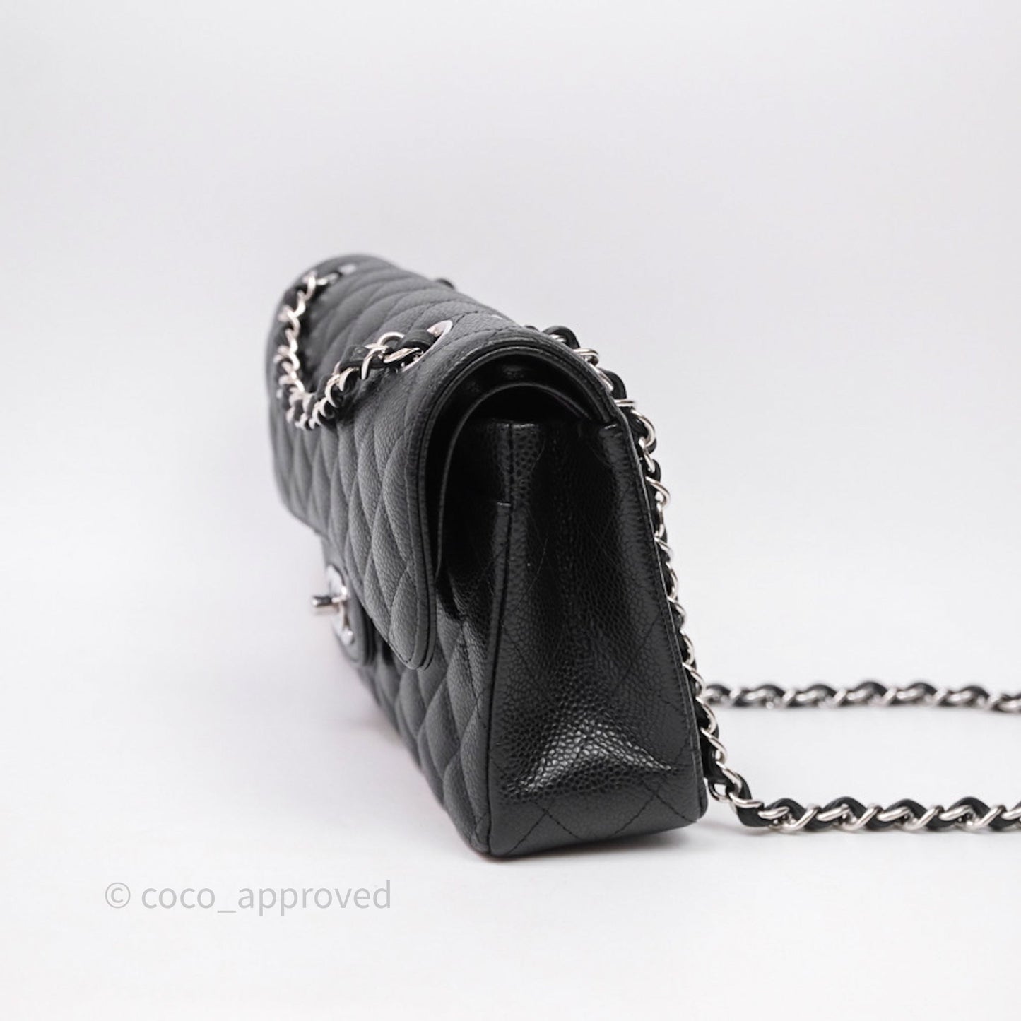 Chanel Small Classic Flap Quilted Black Caviar Silver Hardware