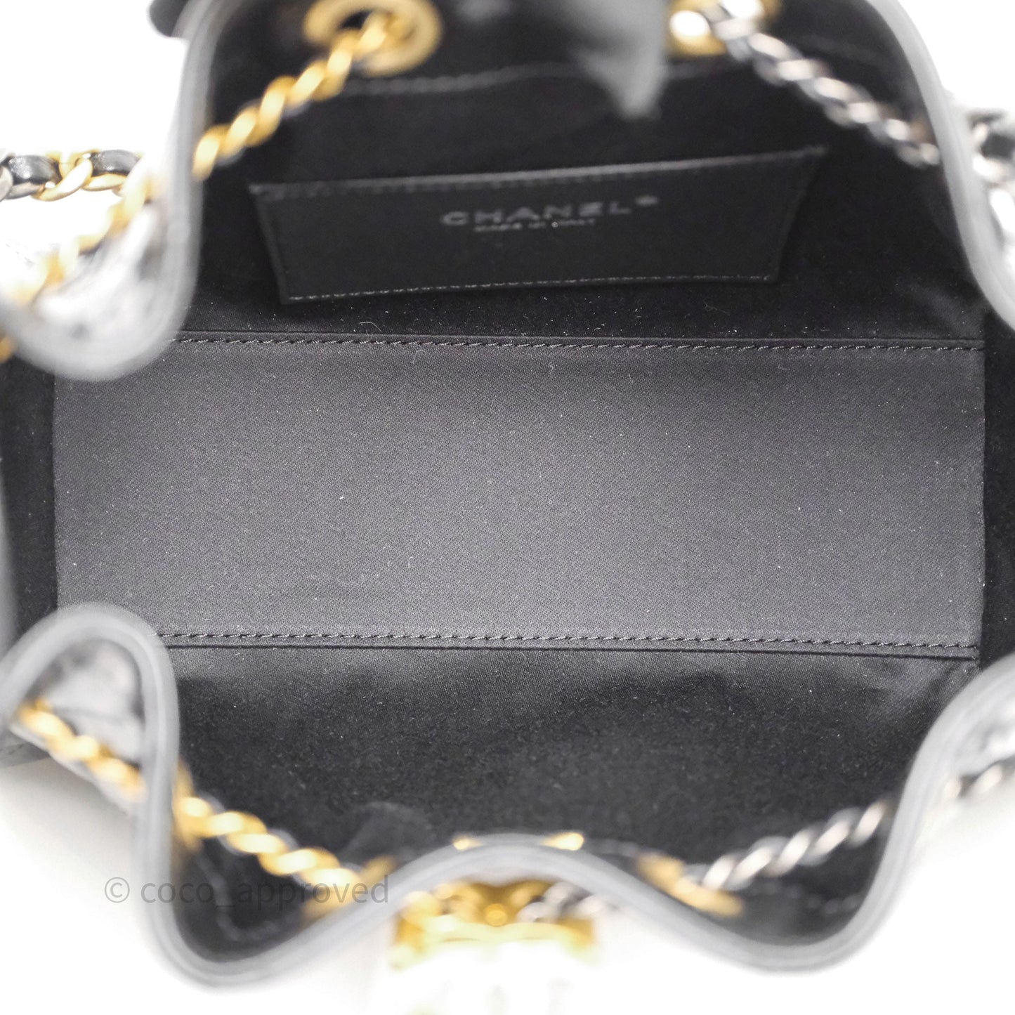 Chanel 25 Mini Black Shiny Crumpled Calfskin Mixed Hardware