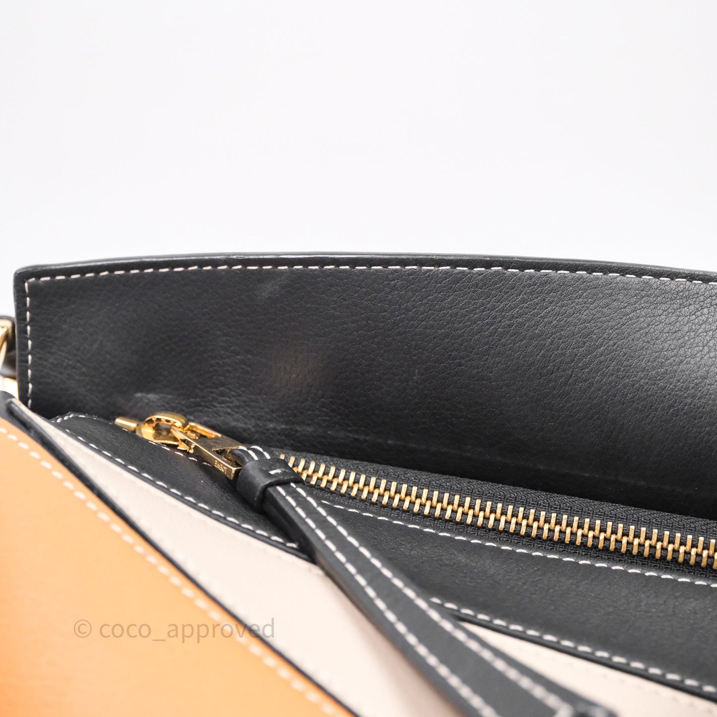 Loewe Small Puzzle Bag Amber/ Light Oat Calfskin Gold Hardware