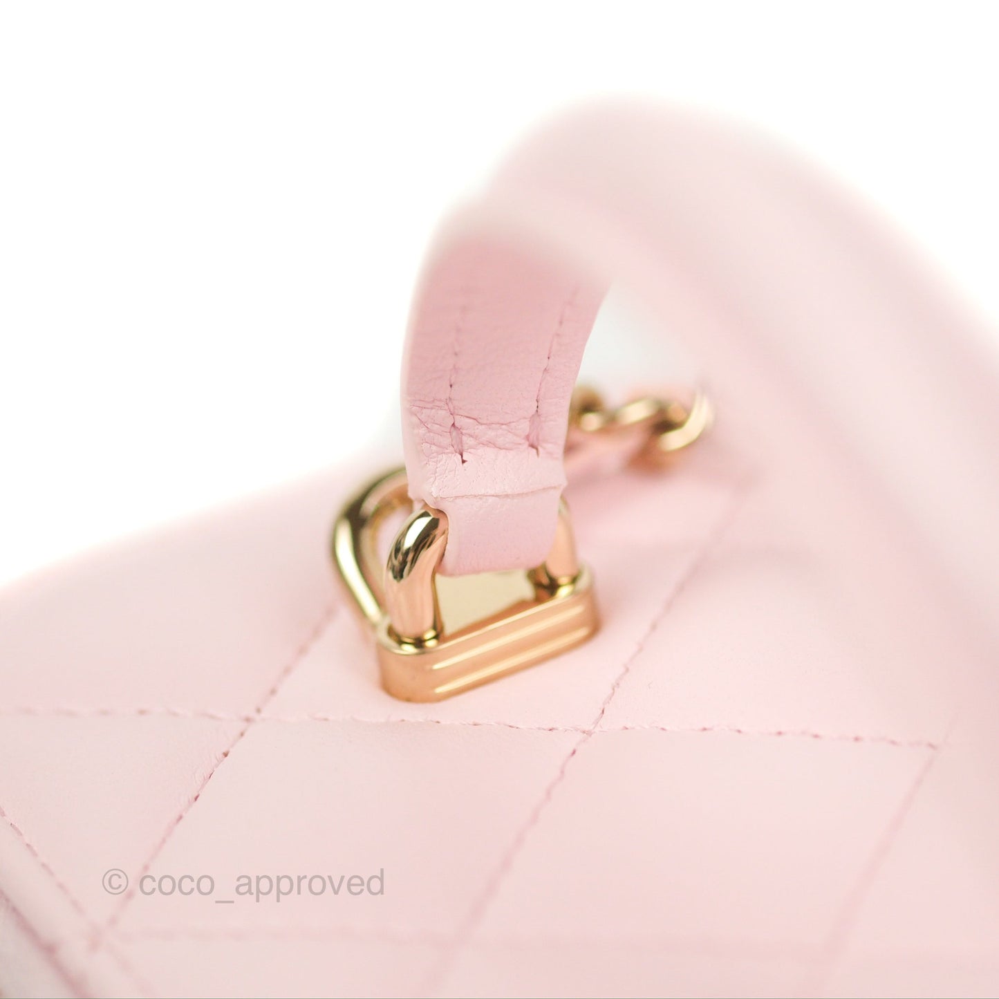 Chanel Vanity Rectangular Top Handle Pink Lambskin Gold Hardware