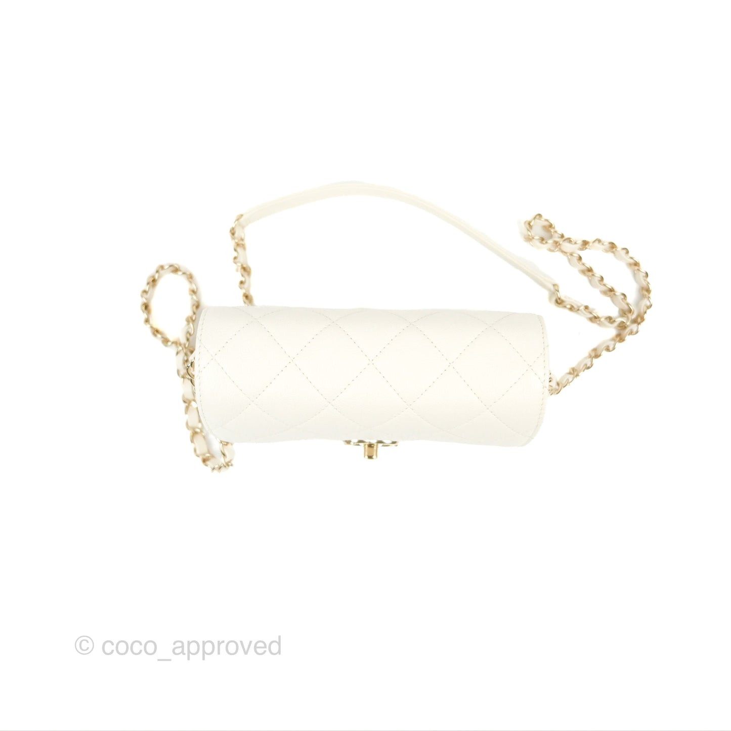 Chanel Quilted Small Like The Wallet Flap Ivory White Caviar Light Gold Hardware 22C