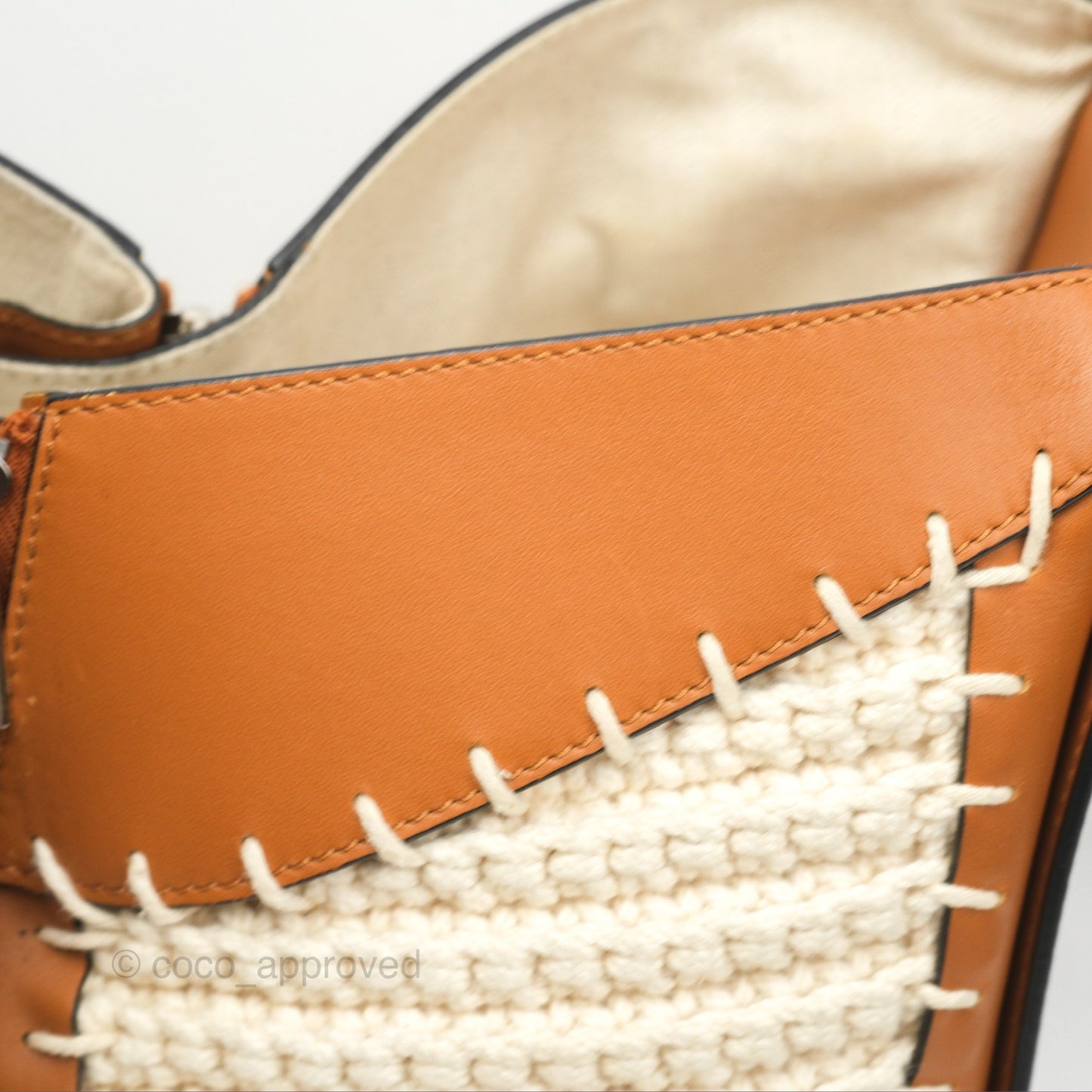 Loewe Small Hammock Shoulder Bag Crochet Tan Calfskin