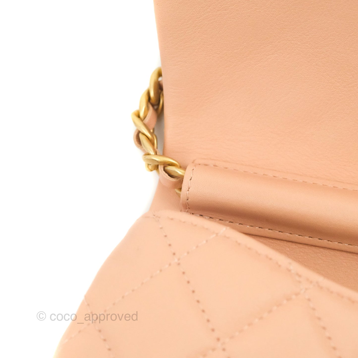 Chanel Clutch with Chain Beige Pink Calfskin Aged Gold Hardware