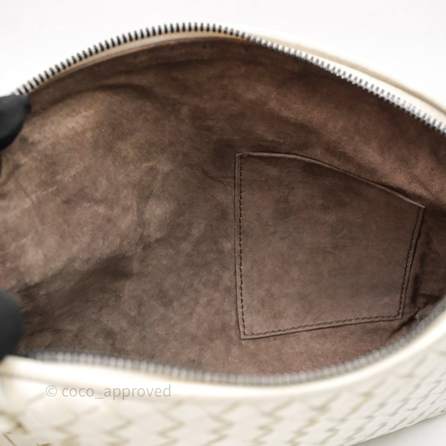Bottega Veneta Nodini Crossbody Bag White Nappa Intrecciato