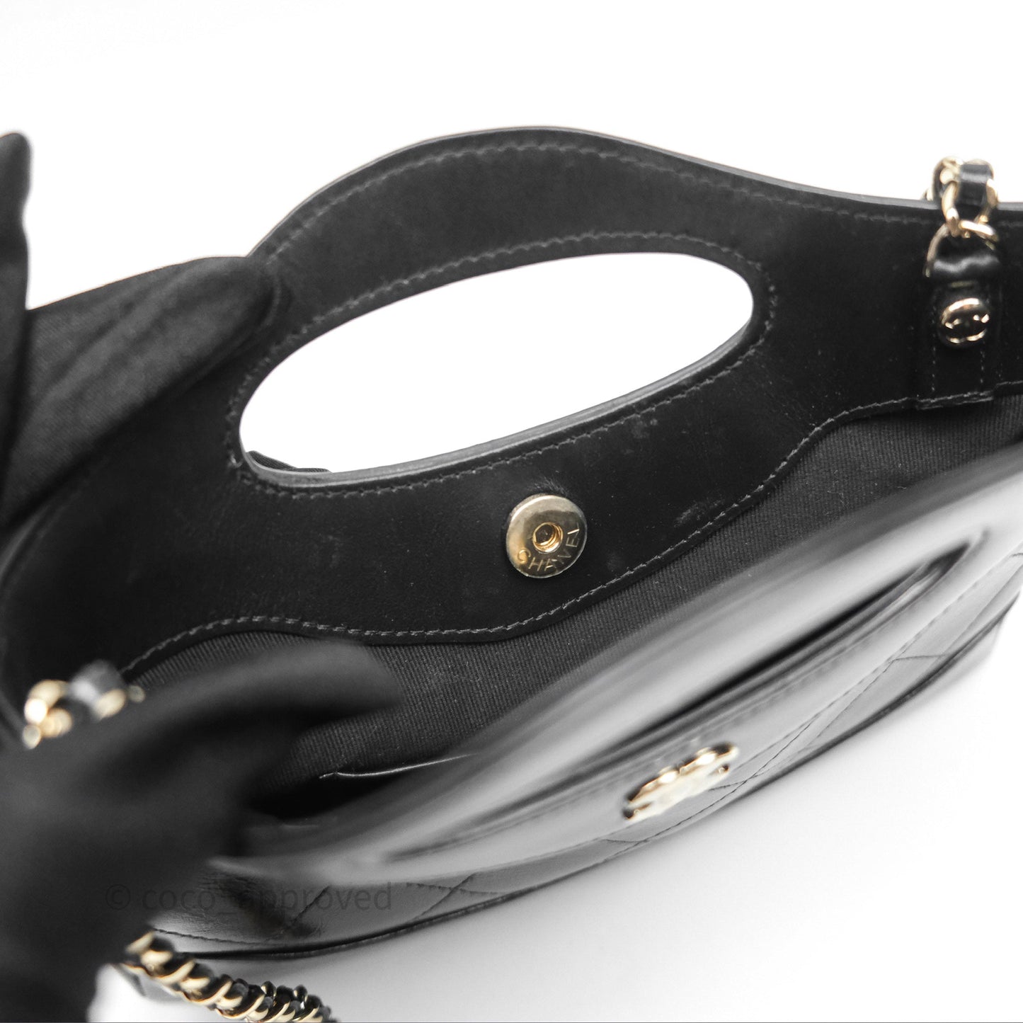 Chanel Nano 31 Black Shiny Calfskin Gold Hardware 24C