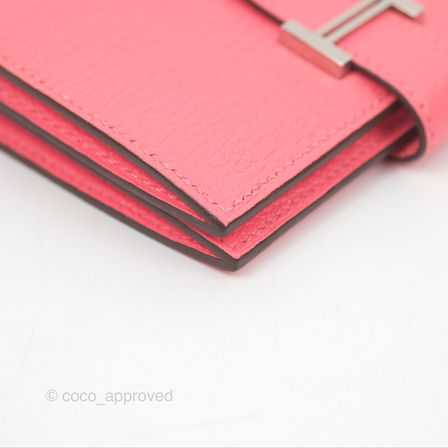 Hermès Bearn Card Holder Rose Ete Chevre Mysore Palladium Hardware