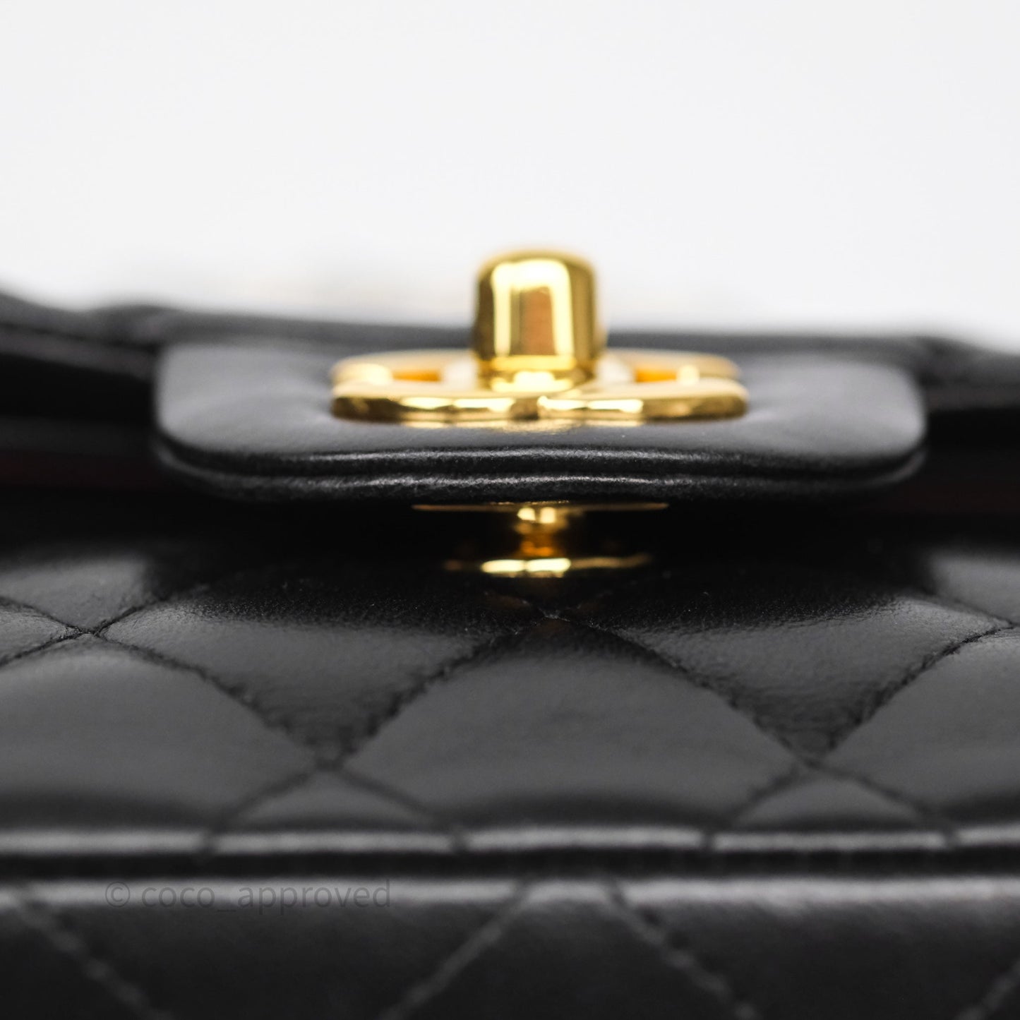 Chanel Small Classic Flap Quilted Black Lambskin Gold Hardware