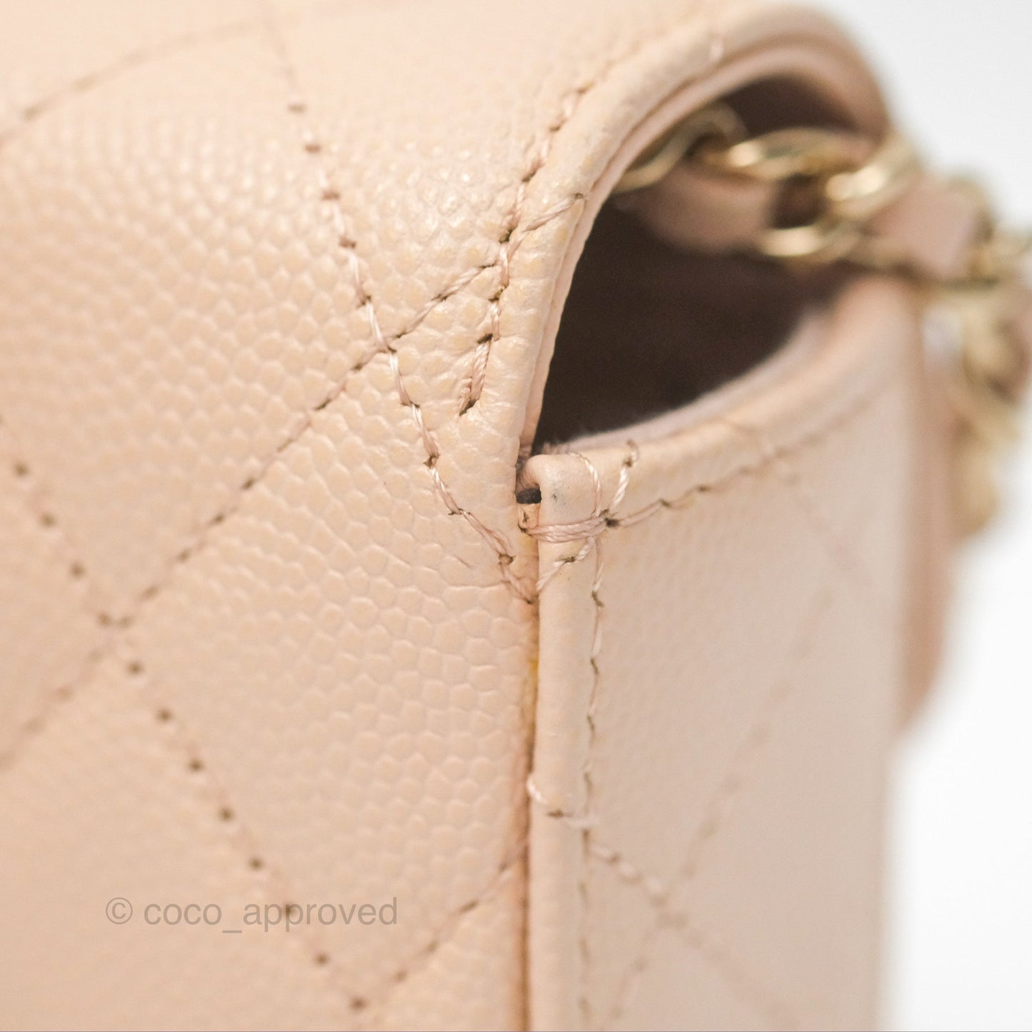 Chanel Mini Clutch With Chain Light Pink Caviar Gold Hardware