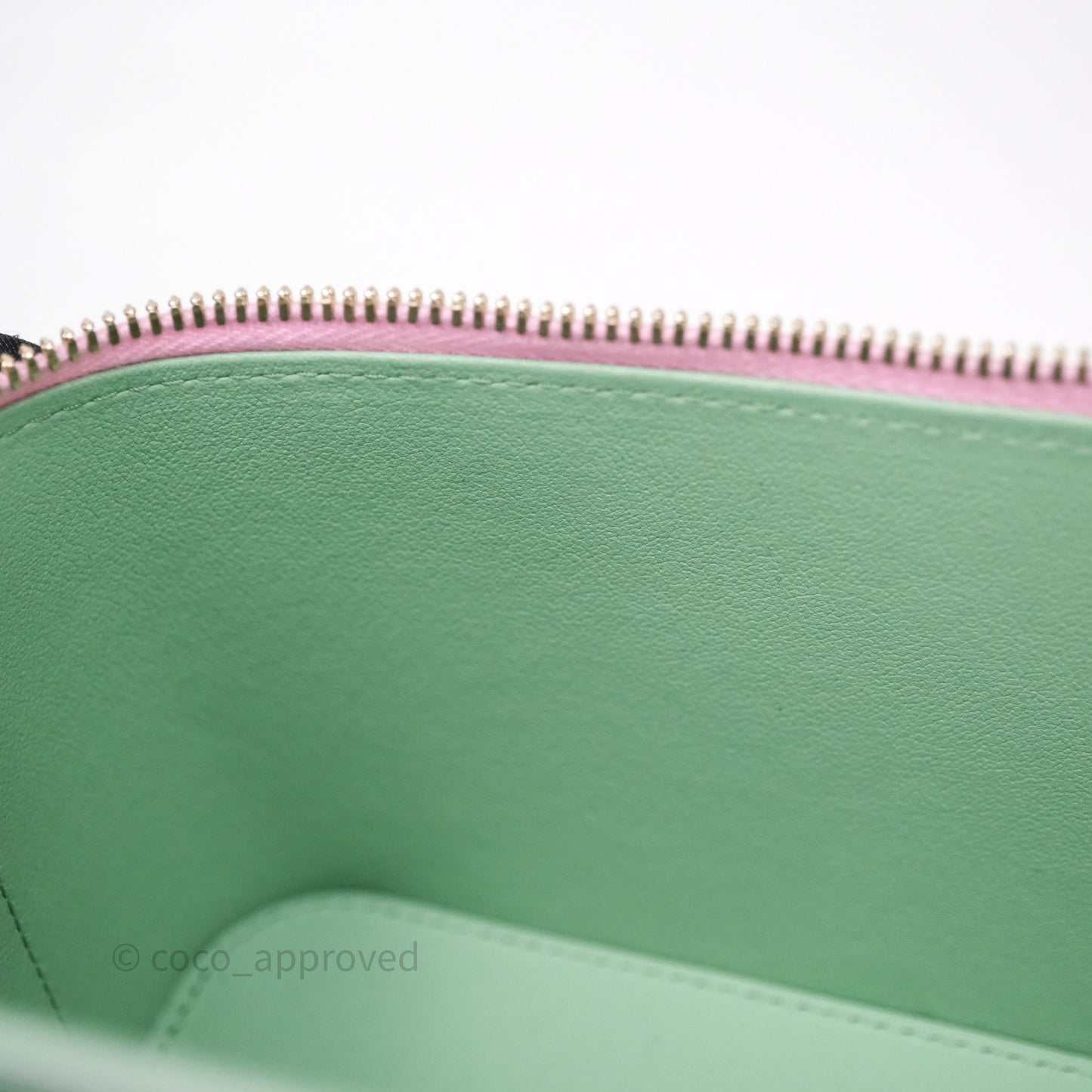 Chanel Vanity Rectangular Top Handle Pink Mint Green Lambskin Gold Hardware
