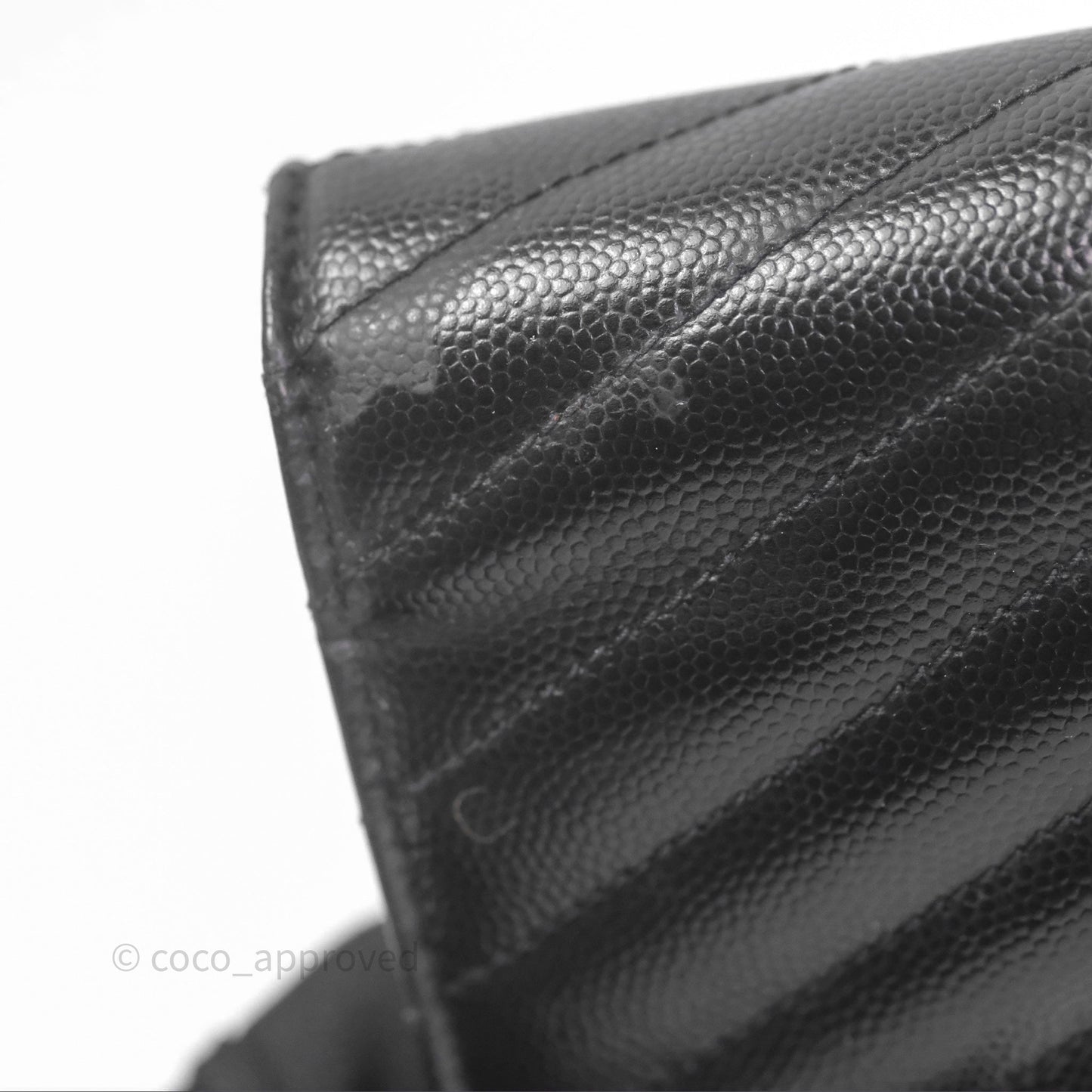Saint Laurent Wallet on Chain WOC Black Grained Leather Sliver Hardware