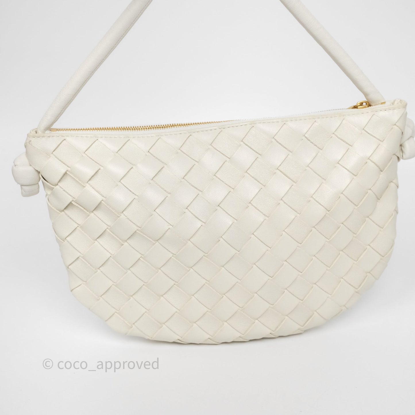 Bottega Veneta Small Turn Pouch Nappa Intrecciato White
