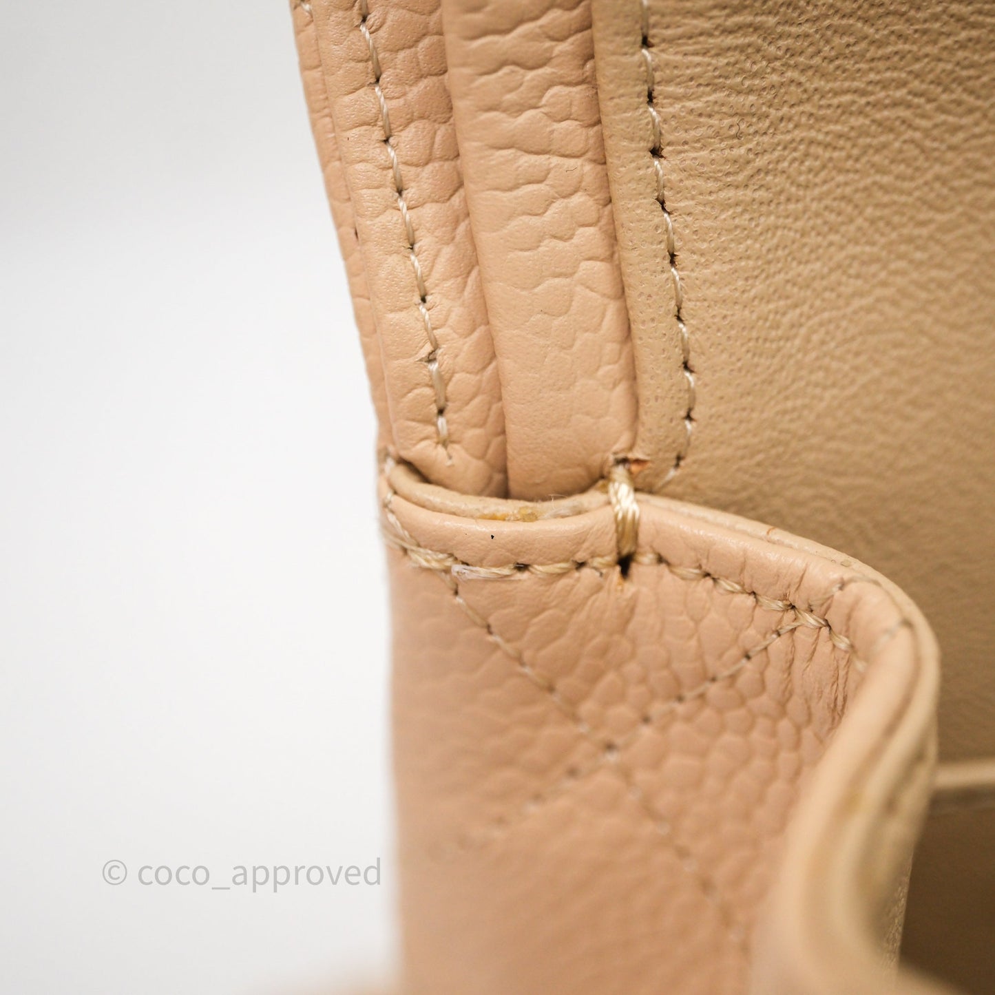 Chanel Classic M/L Medium Flap Quilted Beige Caviar Gold Hardware