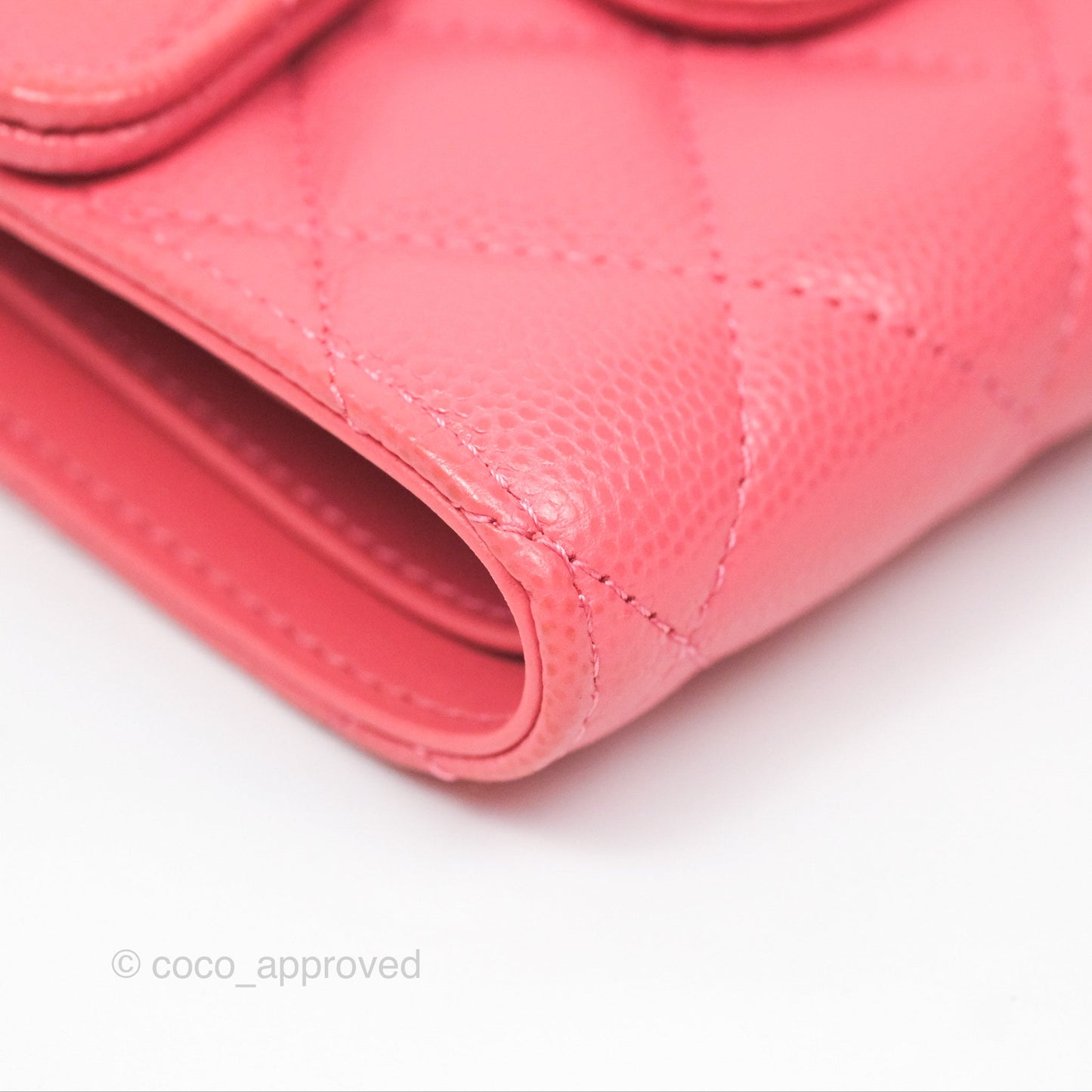 Chanel Classic Short Flap Wallet Pink Caviar Gold Hardware⁣