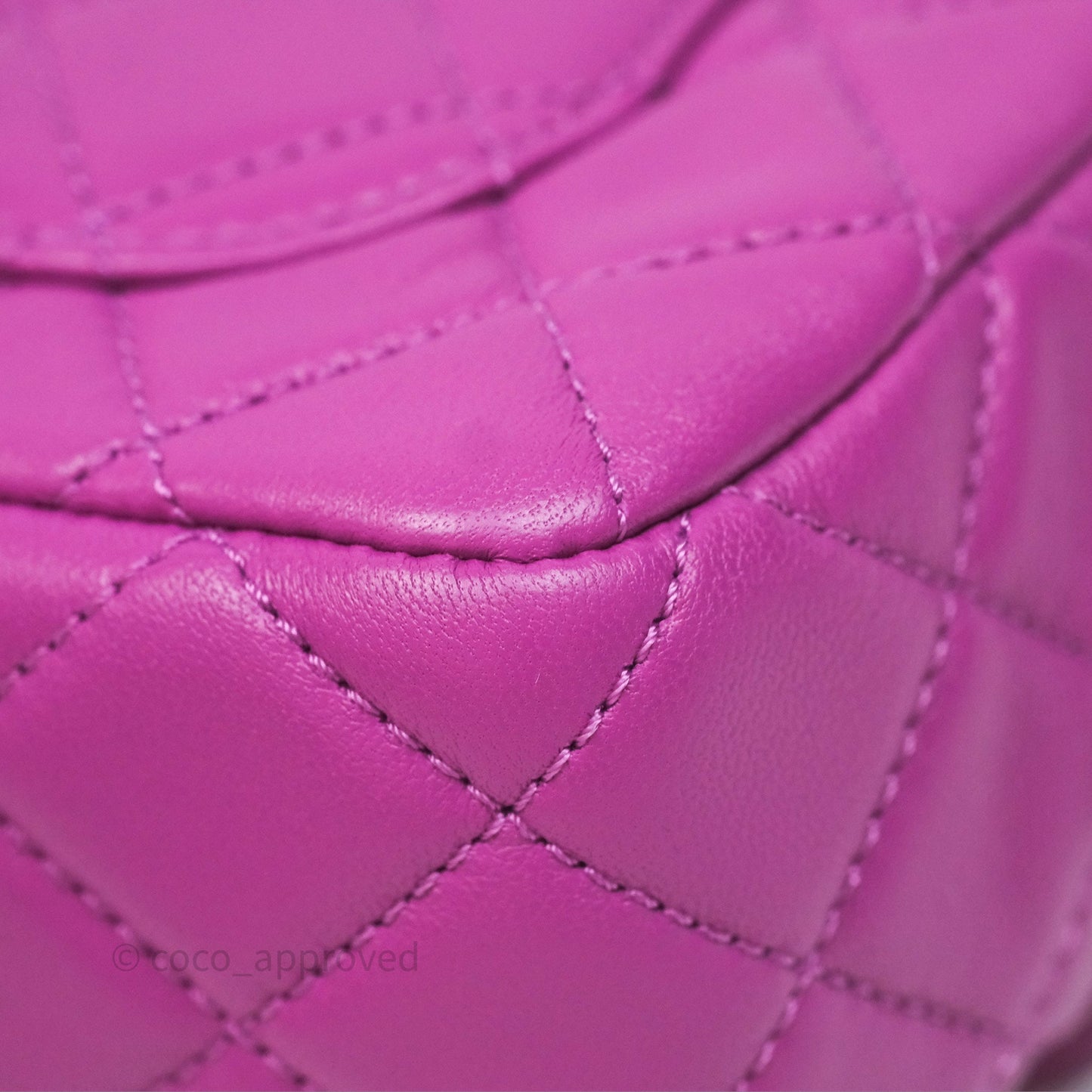 Chanel Mini Rectangular Pearl Crush Quilted Purple Lambskin Aged Gold Hardware