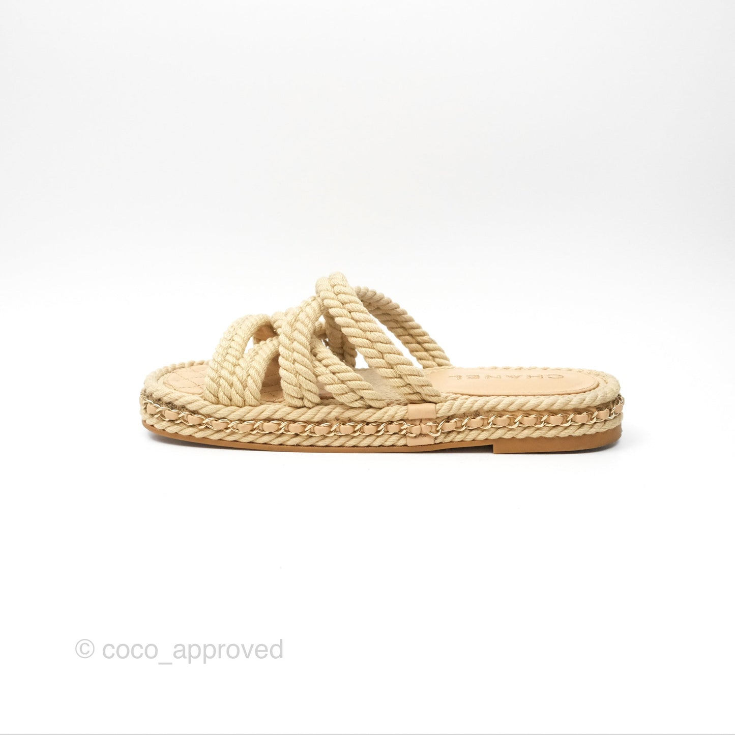 Chanel Cord Chain Slides Size 39