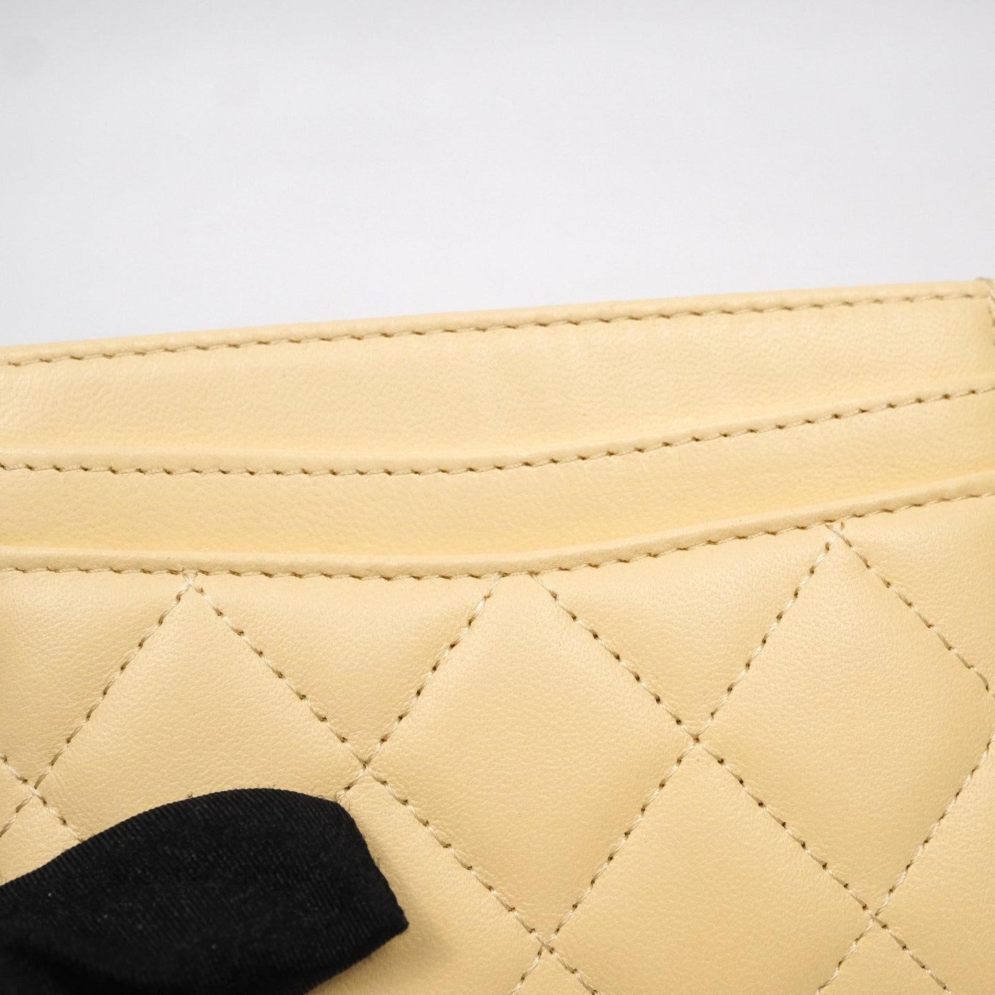 Chanel Classic Flat Card Holder Yellow Lambskin Gold Hardware