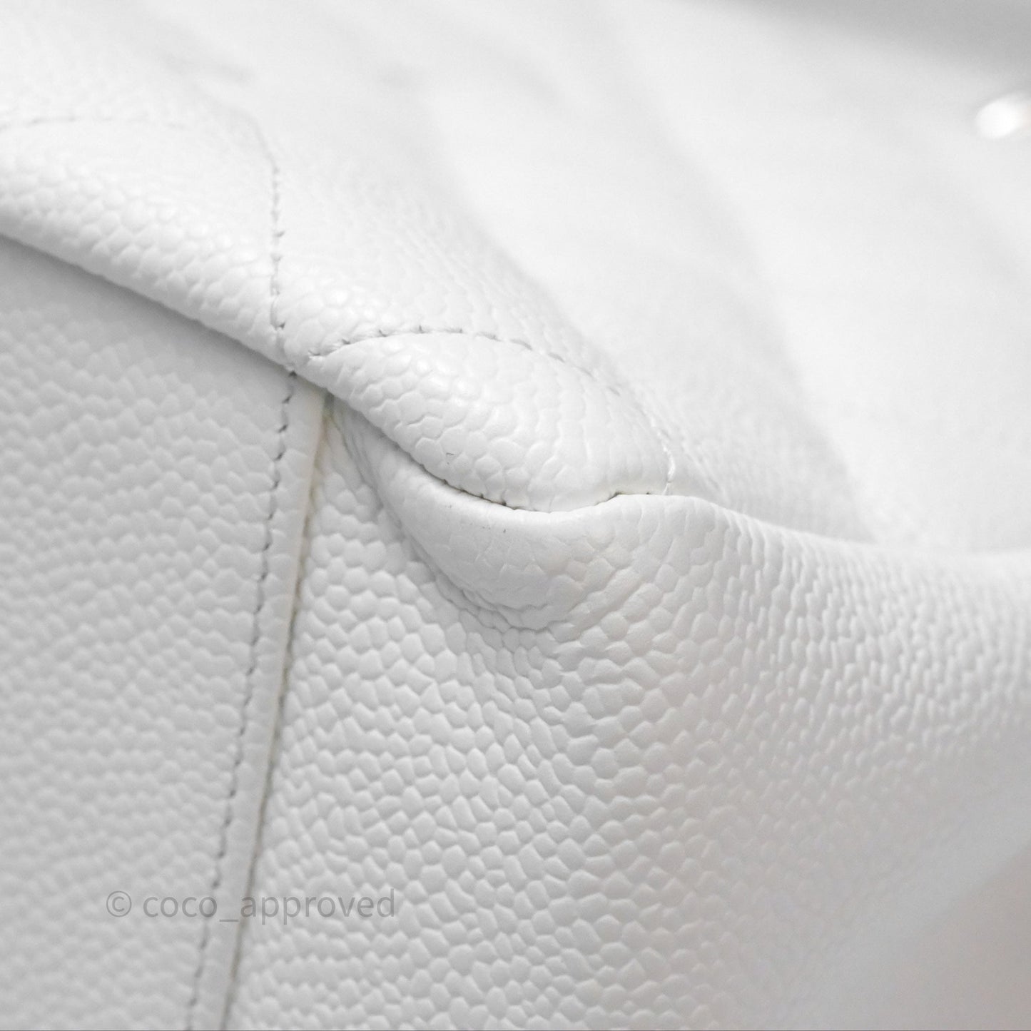 Chanel GST White Caviar Silver Hardware