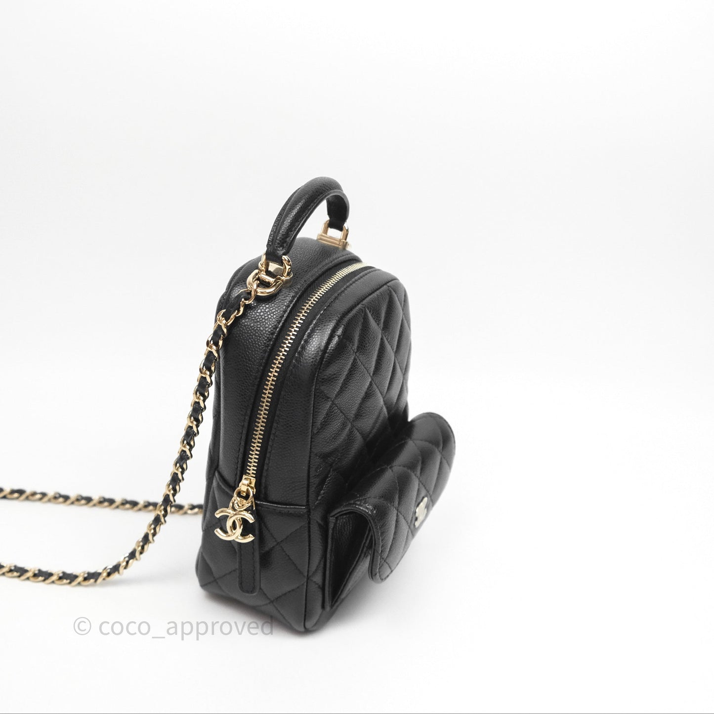 Chanel Classic Mini Backpack Black Caviar Gold Hardware