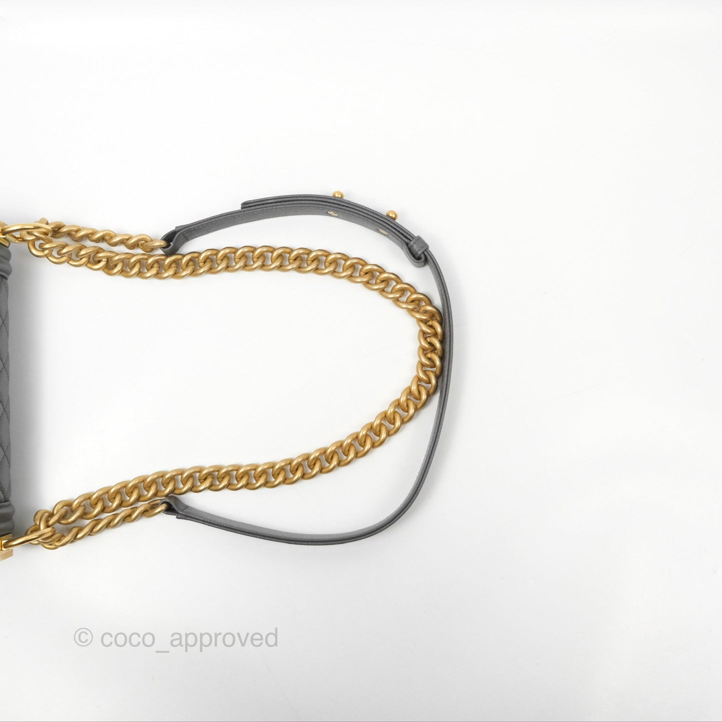Chanel Small Boy Dark Grey Caviar Aged Gold Hardware